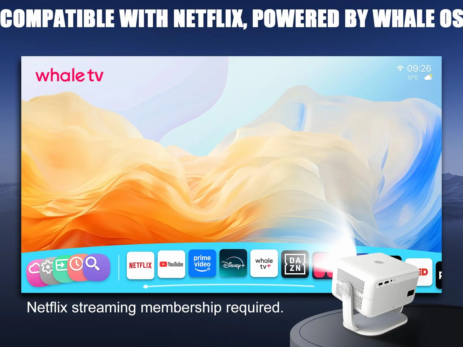 Android 13 4K Smart Beamer WLAN Bluetooth Auto-Focus Keystone Mini Portable Projector Voice Remote Control L018 NTV