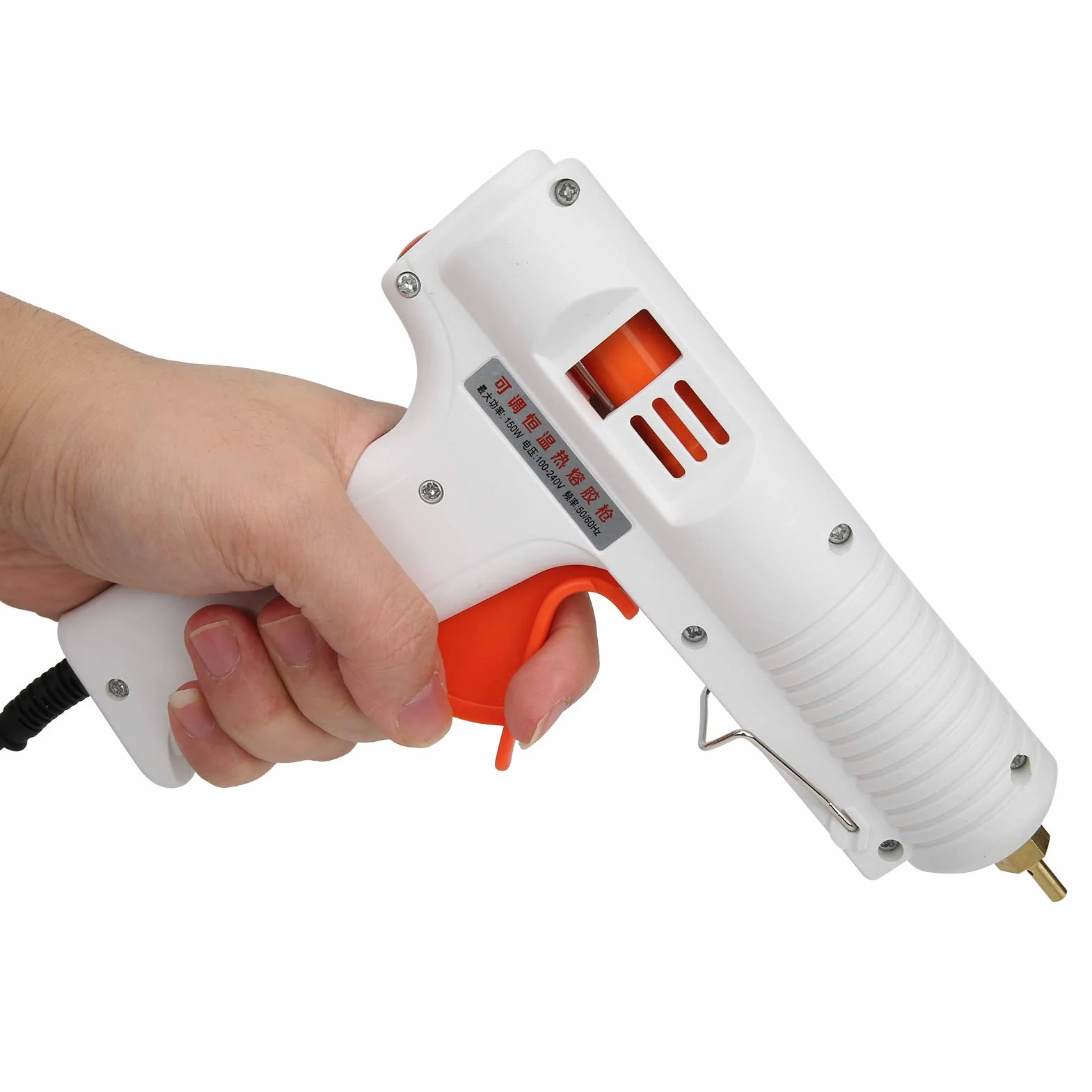 Pistolet do klejenia na gorąco, regulowana stała temperatura 150 W, do napraw domowych, majsterkowania, kolor biały