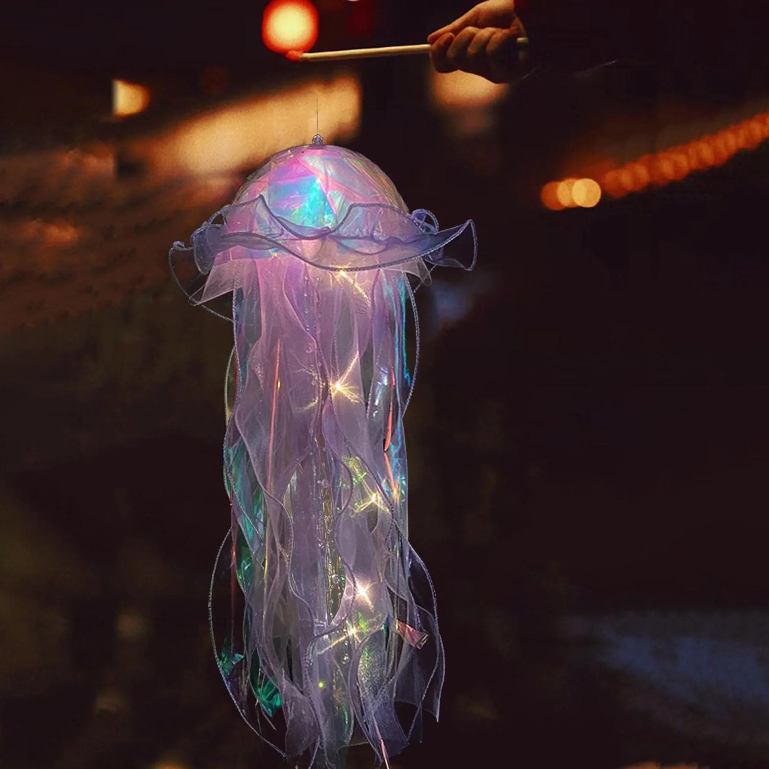 Świecąca lampa meduzy, lampa w kształcie meduzy, lampa LED meduza lampka nocna, wisząca kolorowa fantazyjna lampa meduzy, lampa wisząca i oceaniczna atmosfera dekoracyjna lampa do salonu ogrodu