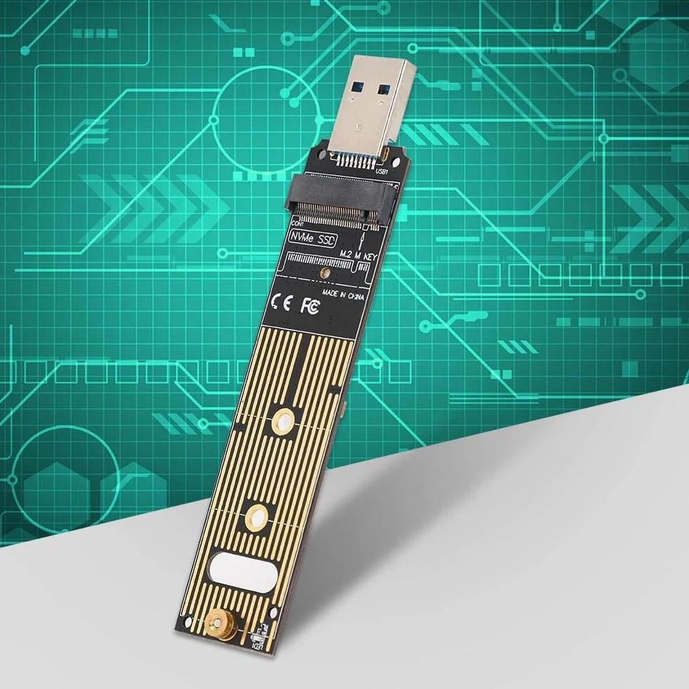 Adapter M.2 NVMe SSD na USB, USB 3.1 Gen2 konwerter kart portowych z 10 Gbit/s, do 2 Ngff M Key Reader M Key Pcie Tangxi Vers N M.2 Nvme SSD na płytkę adaptera USB