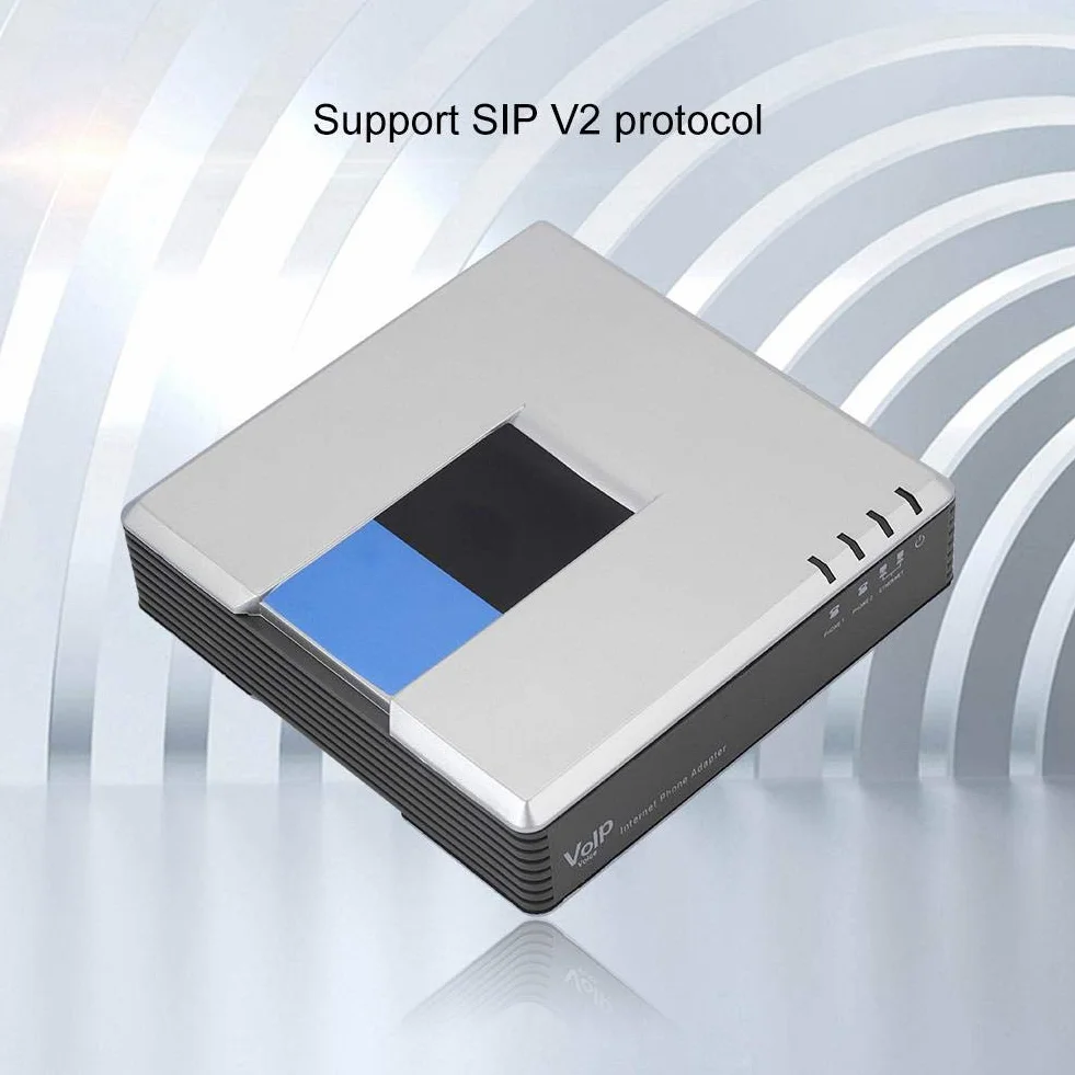 Bramka VoIP 2 porty PAP2T Adapter telefonii internetowej SIP V2 Kabel RJ45
