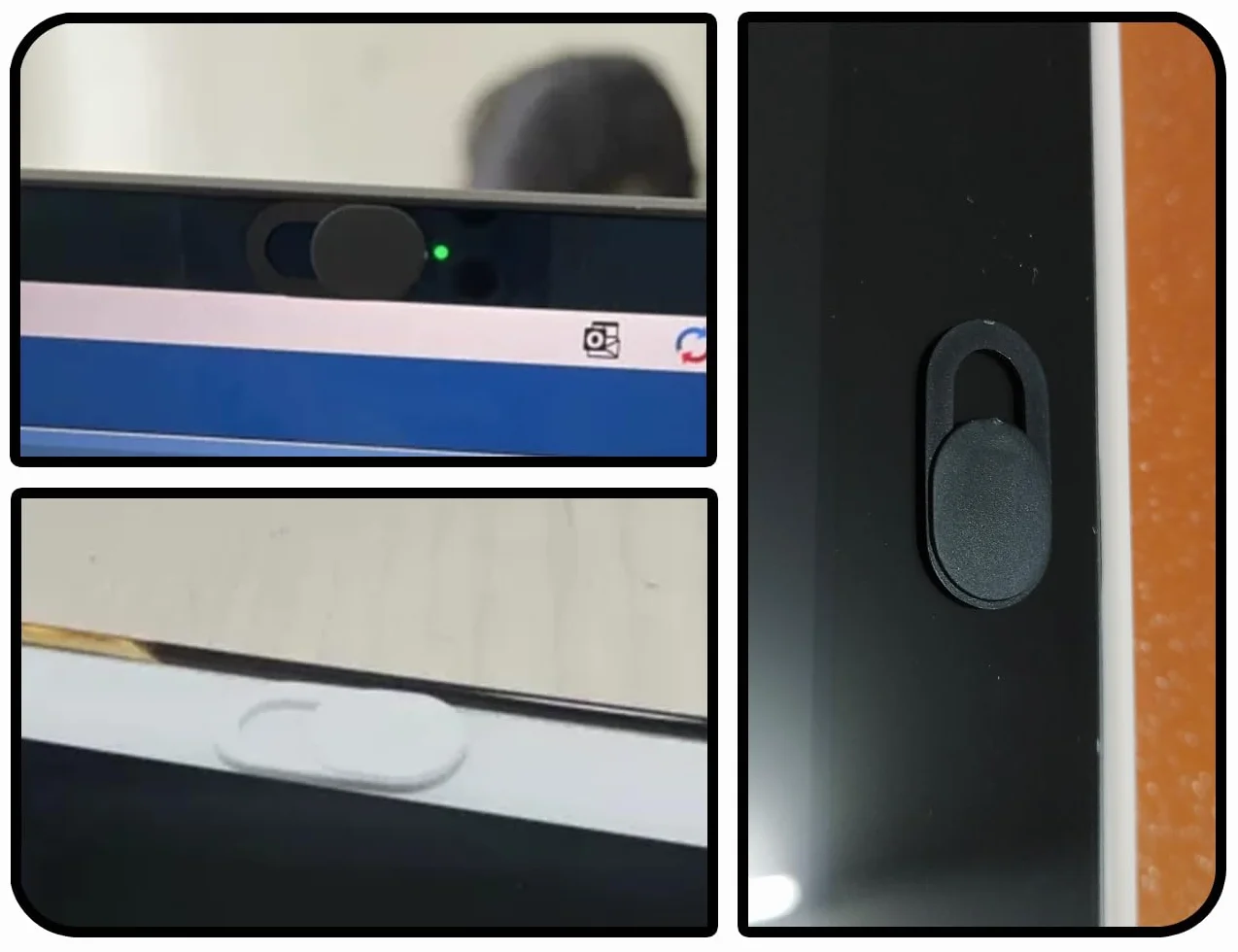 KAPSING Osłona kamery internetowej 16 sztuk 0,7 mm ultra cienka ochrona prywatności czarna biała