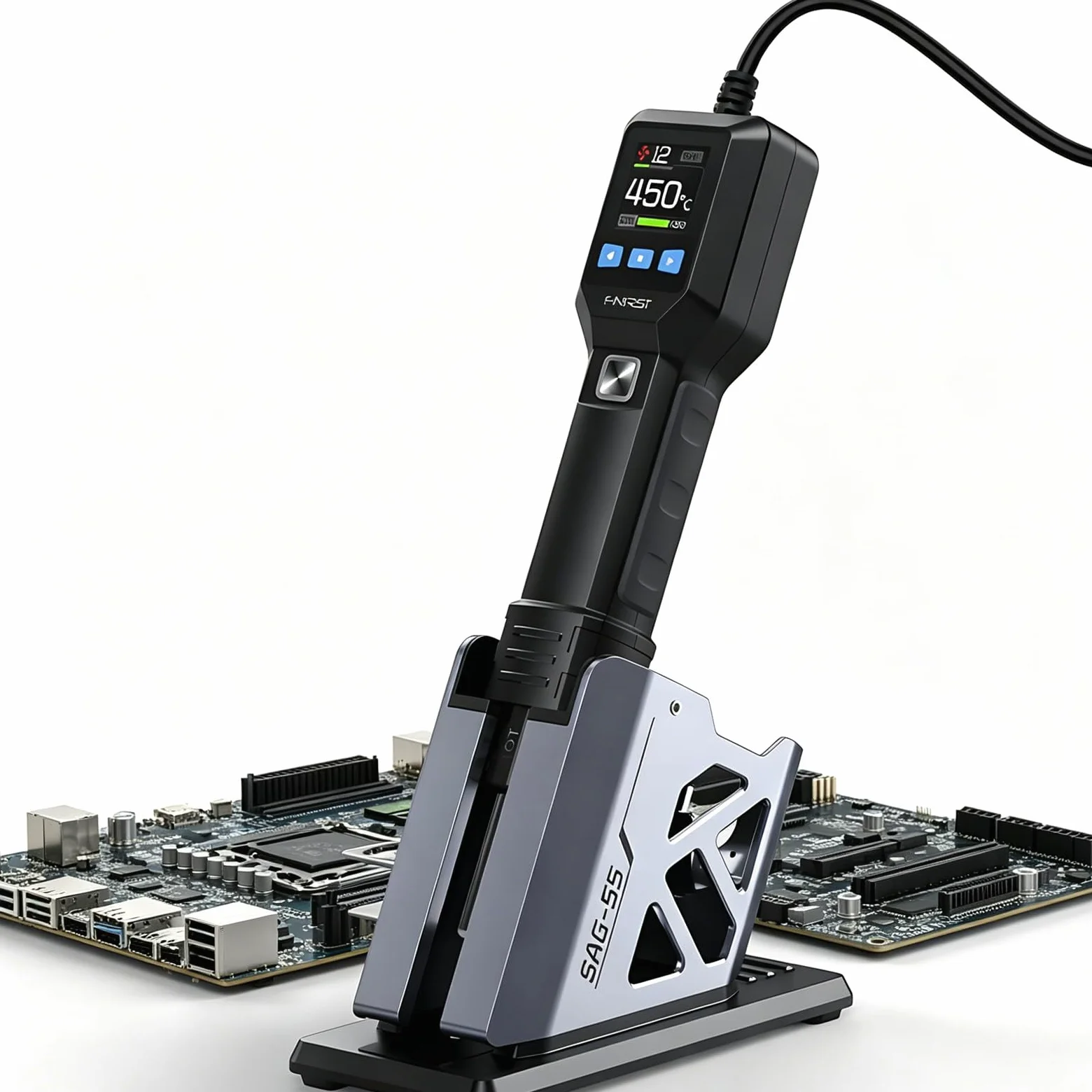 Opalarka 550 W o zmiennej temperaturze do domu i warsztatu, sterowana PID w zakresie 100–450°C, regulowana prędkość wentylatora do prac rękodzielniczych, oklejania samochodów