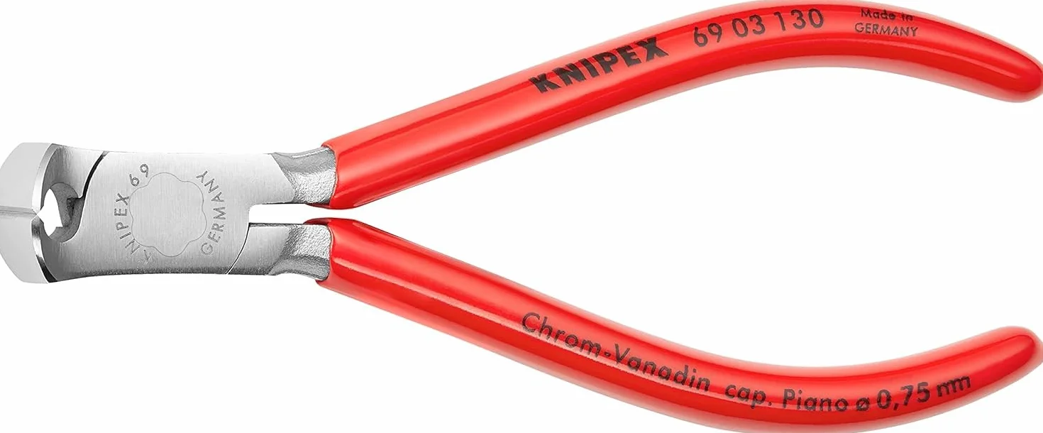 Knipex Szczypce tnące czołowe dla mechaników chromowane, z tworzywa sztucznego, powlekane 130 mm 69 03 130