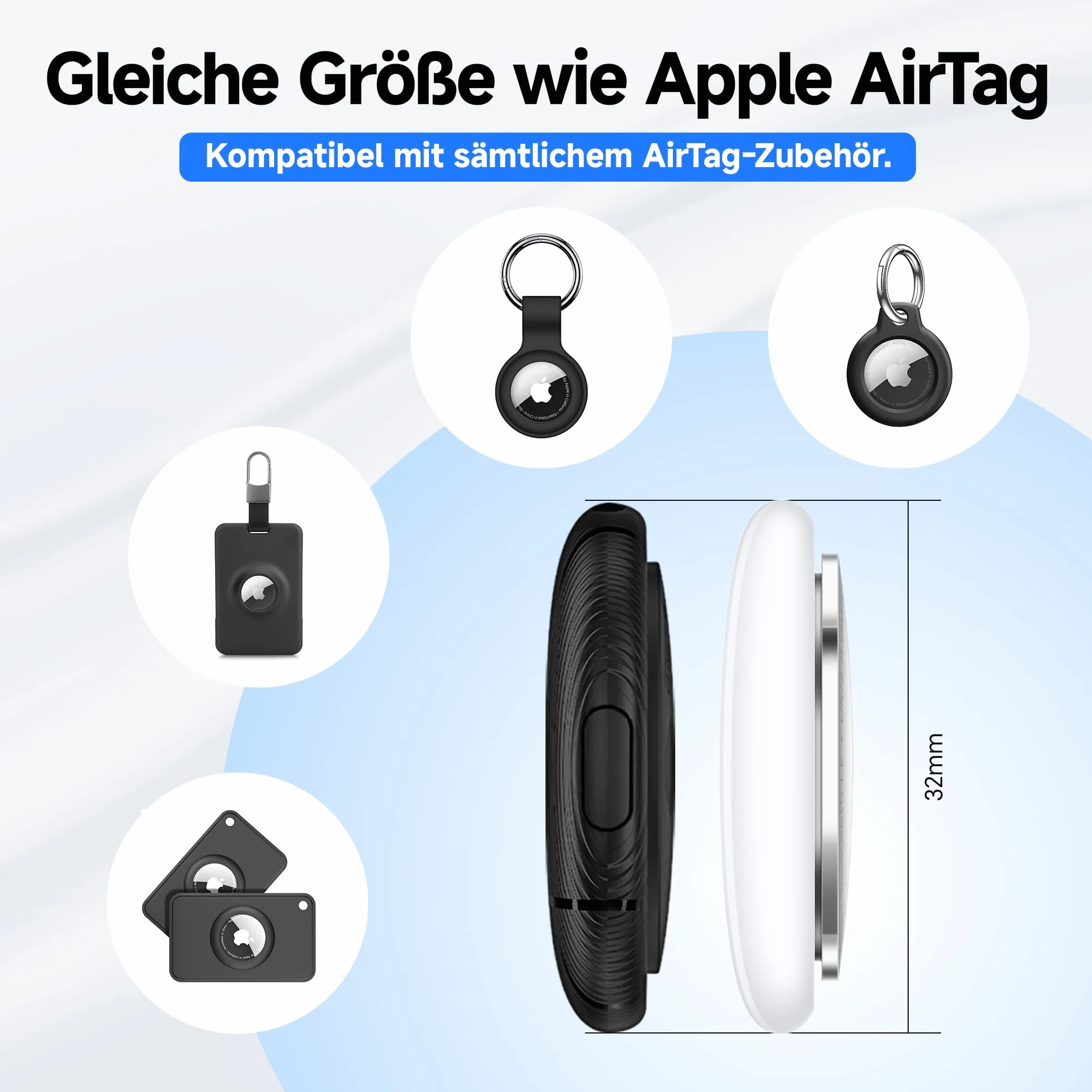 MiLi LiTag Duo Lokalizator Bluetooth 4 Pack Kompatybilny z Apple Android Wymienna Bateria