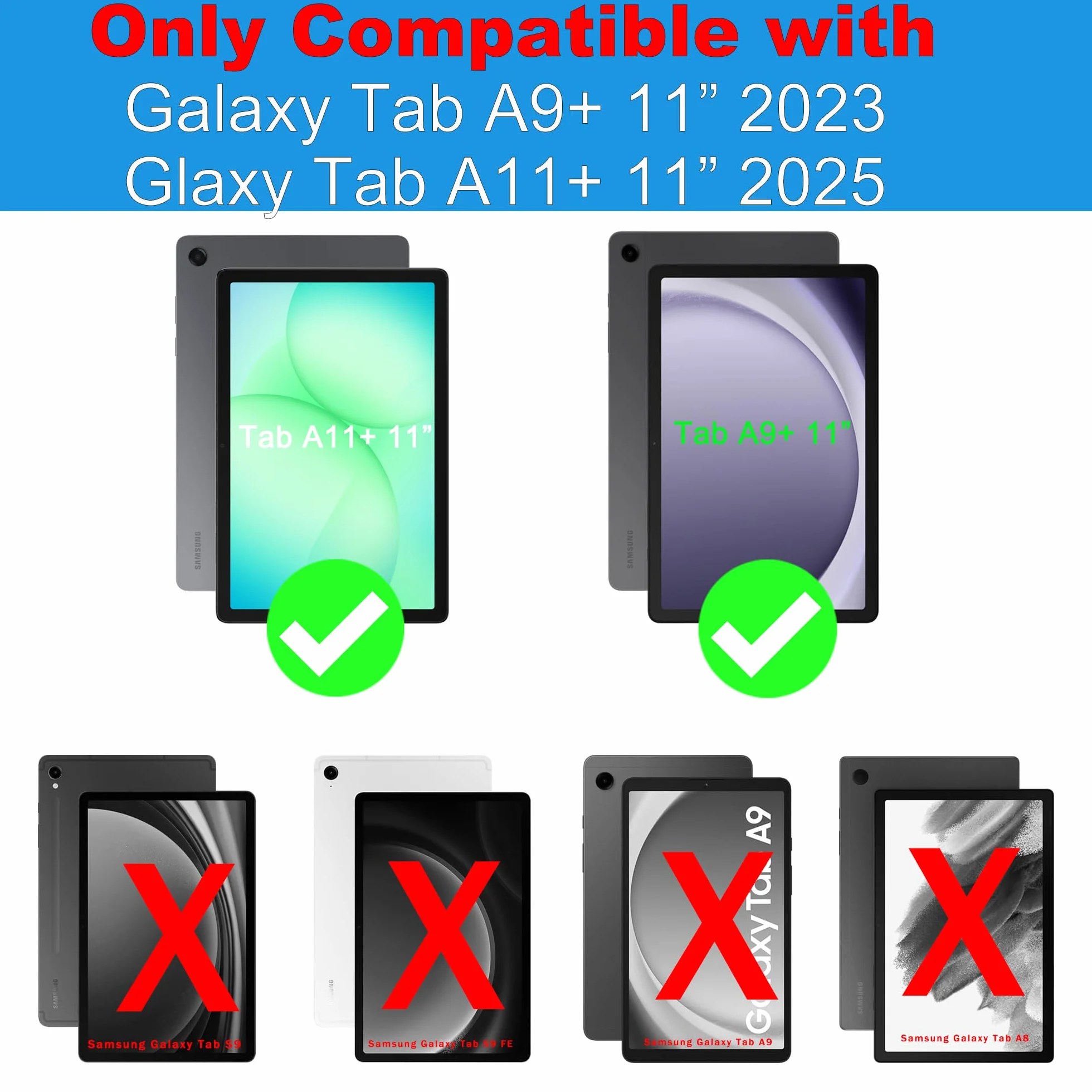 Etui do Samsung Galaxy Tab A9+ z klawiaturą QWERTZ podświetlana 11 cali