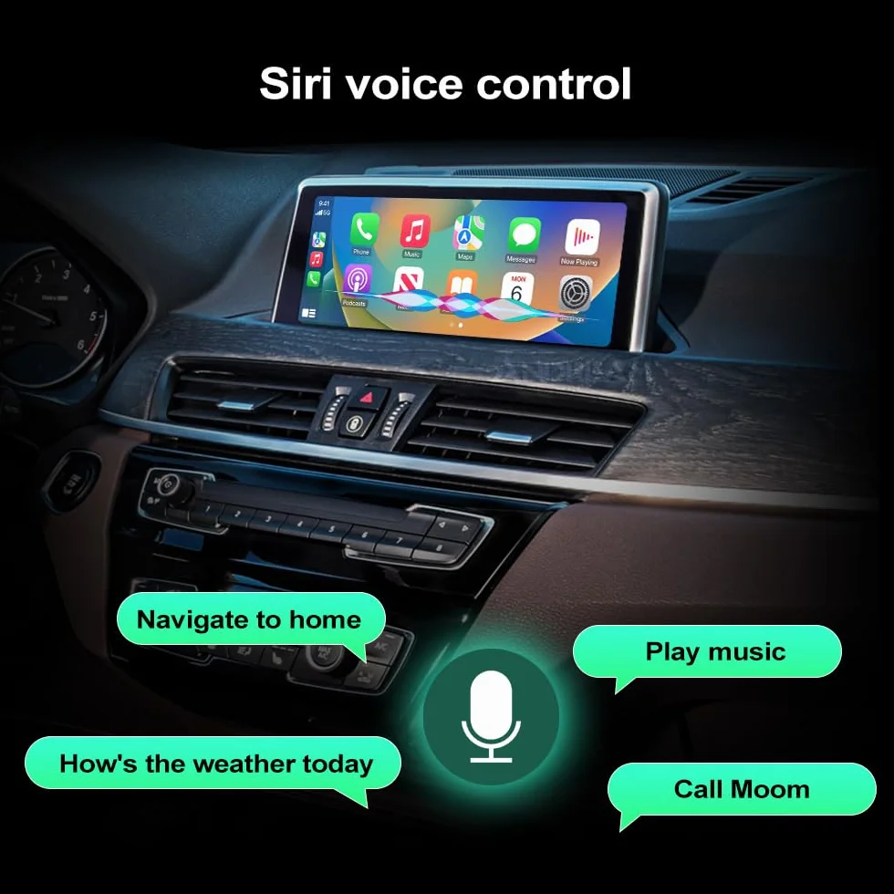 Andream Bezprzewodowy adapter interfejsu CarPlay Android Auto MMI kompatybilny z BMW CIC System Seria 1 2 3 4 5 7 X1 X3 X4 X5 X6 X7 Mini I3 Z4 I8
