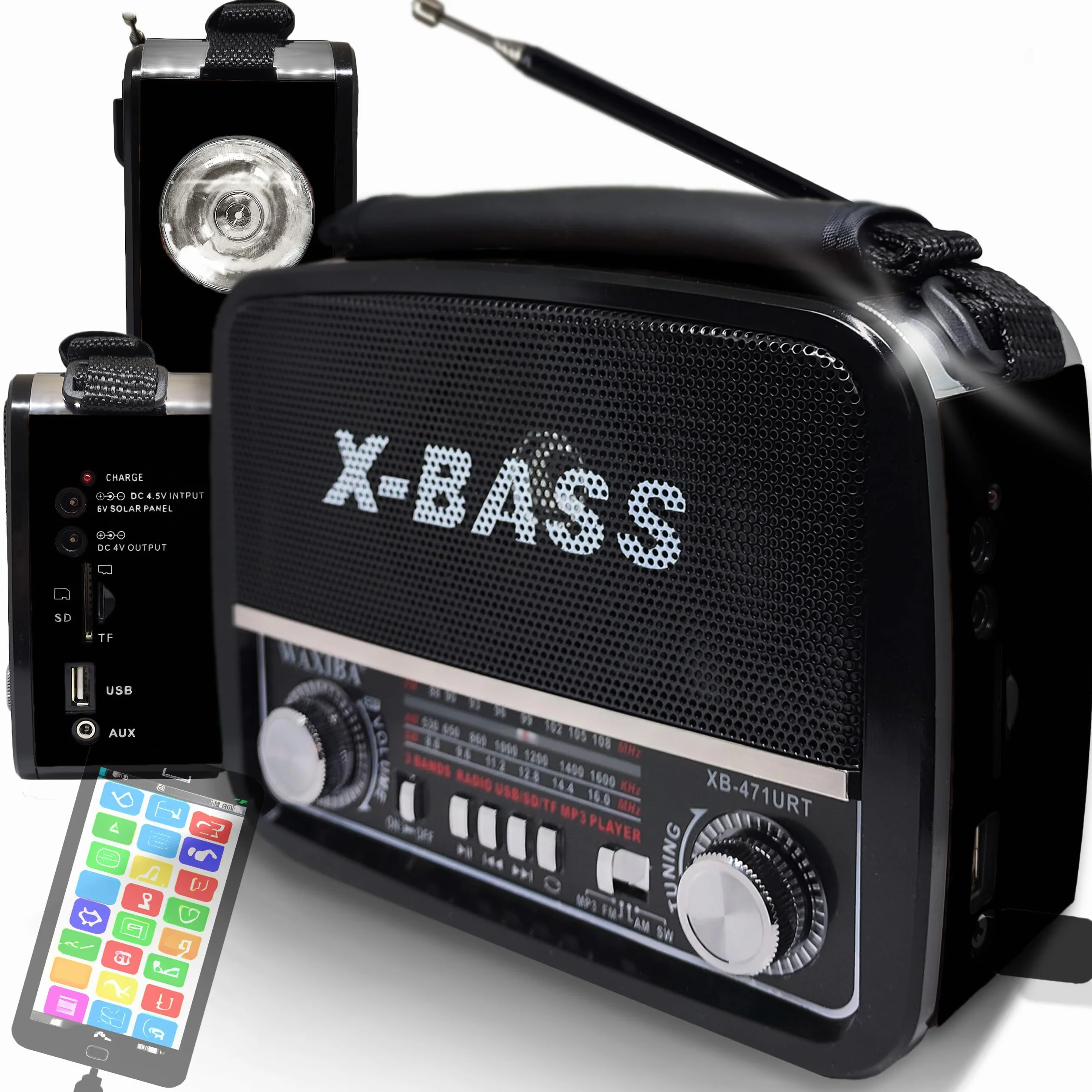 Radio Retro Bluetooth FM Walizkowe Drewno Vintage USB SD