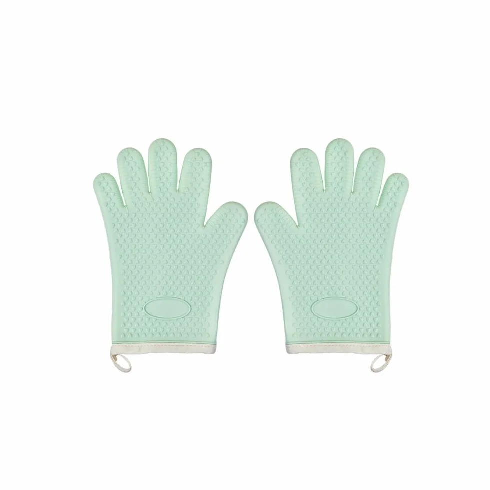 Silikonowe rękawice żaroodporne do użytku domowego, długie bawełniane, mikrofalówki, piekarnika, pieczenia, grillowania(2Pcs C)