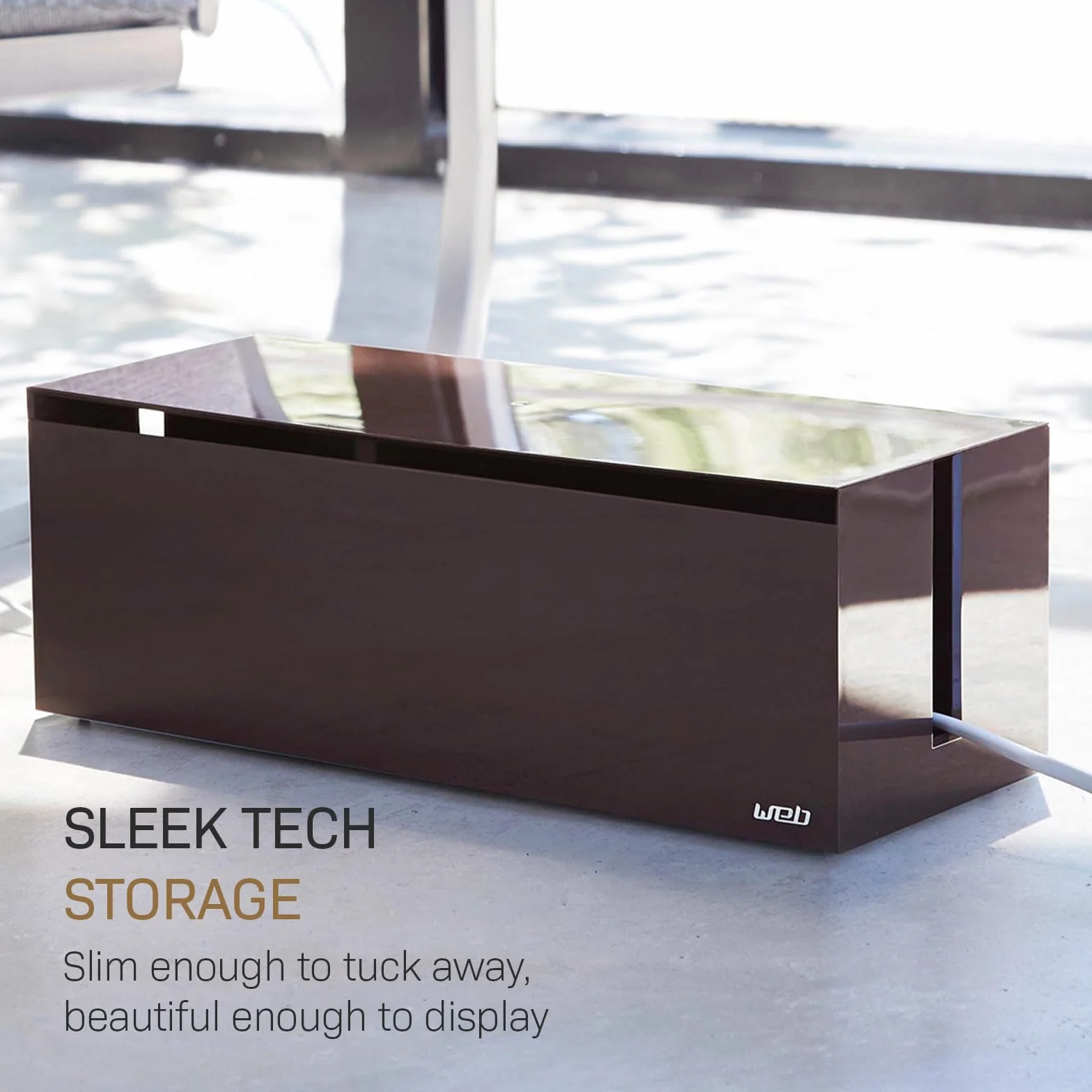 Yamazaki Home Web Cable Box – organizer do przechowywania kabla odpływowego, osłona