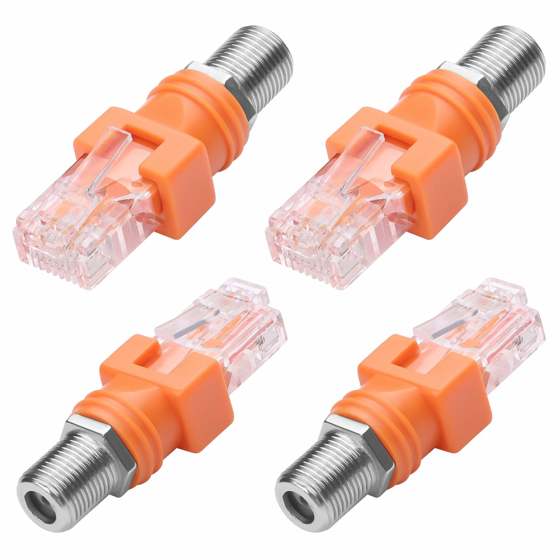 CERRXIAN Adapter koncentryczny F na RJ45 męski R-F do testera linii pomarańczowy