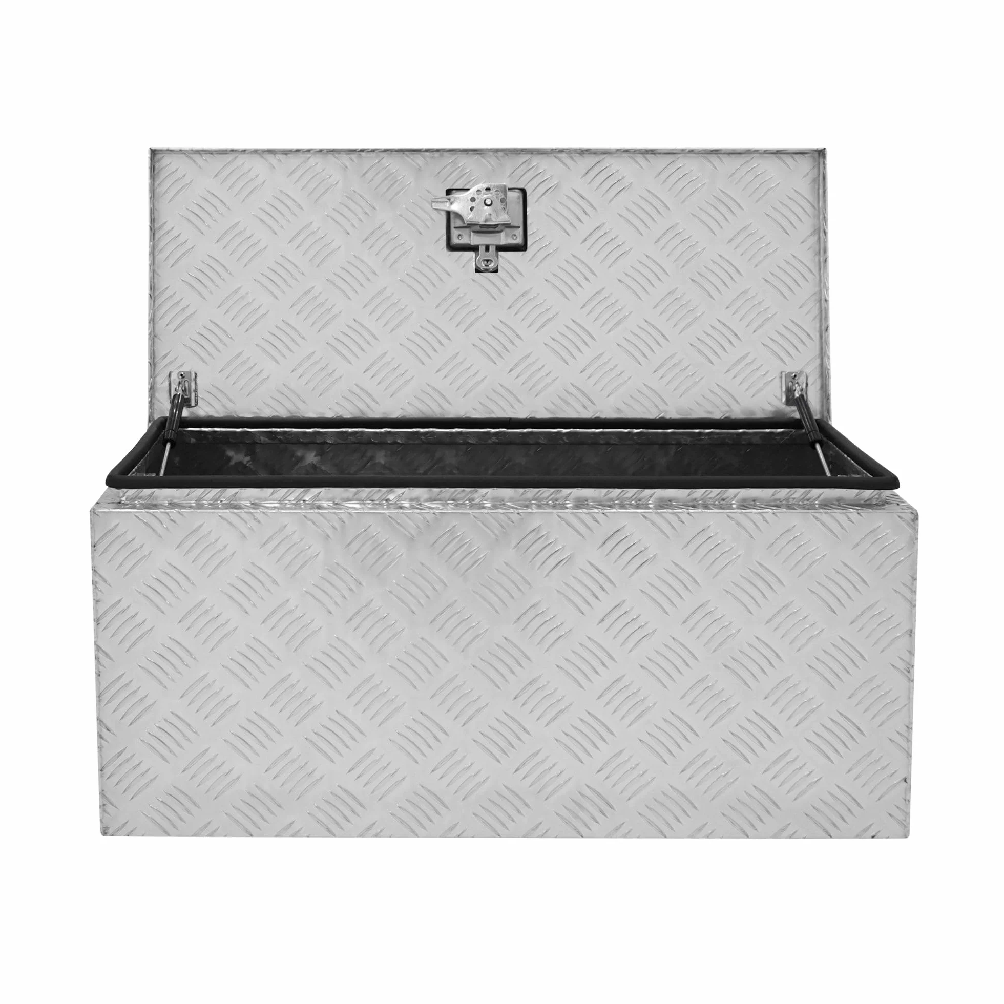 Aluminiowa skrzynka narzędziowa, zamykana skrzynia 102 l, 2 klucze, przyczepa, ciężarówka, furgonetka, skrytka, wytrzymała płyta kontrolna, gumowa podstawa i uszczelka, walizka do przenoszenia XL 810