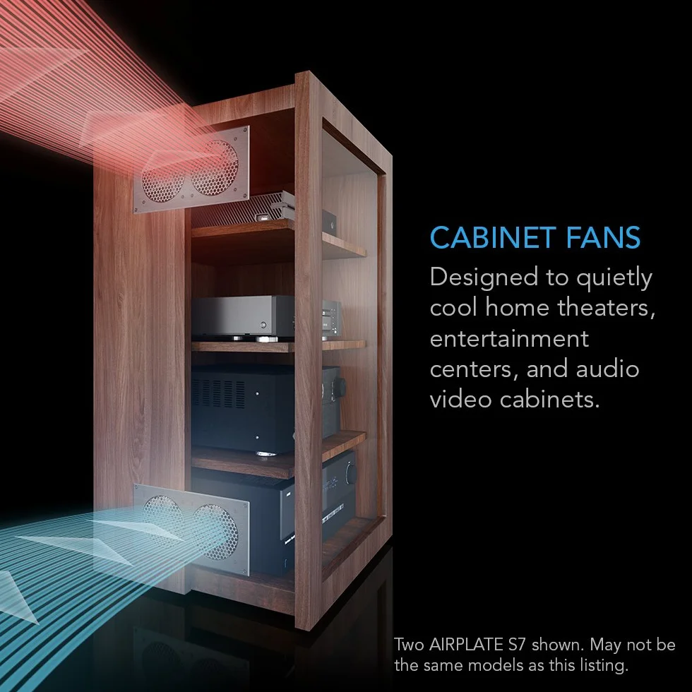AC Infinity AIRPLATE S7, Cichy system chłodzenia wentylatora z prędkością kontroli, for Home Theater AV Cabinet Cooling