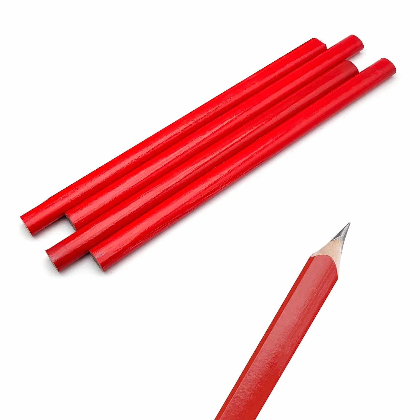 4 SZTUK Owalny Ołówek Stolarski, HB 176 mm, Lapis Mason i Stolarz z Mina Prostokątny, do Profesjonalnego Zastosowania w Obróbce Drewna i Kamienie