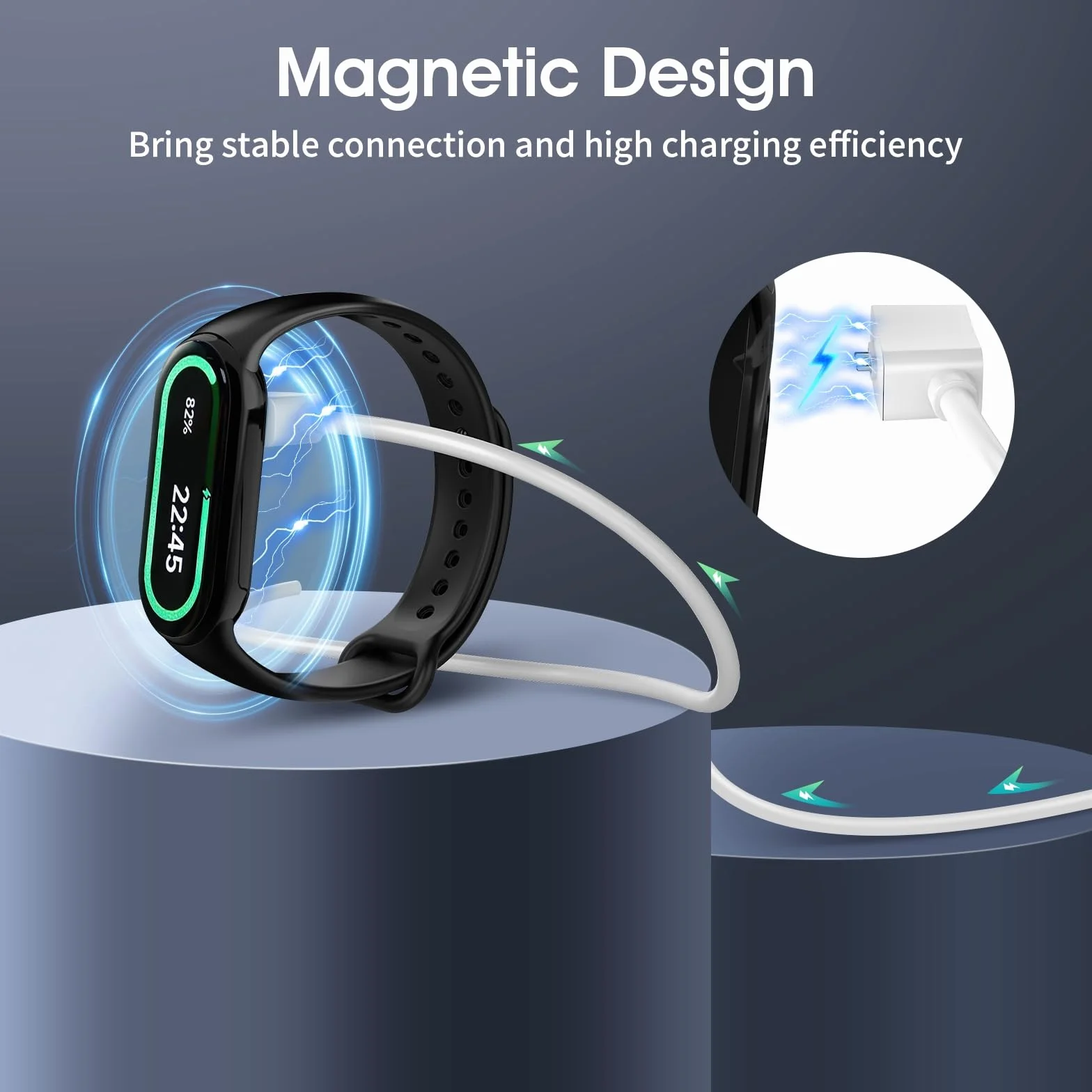 TiMOVO Charger Compatible with Redmi Watch 5/4 Xiaomi Smart Band 9 Magnetic USB Charging Cable 3.3ft 1m White