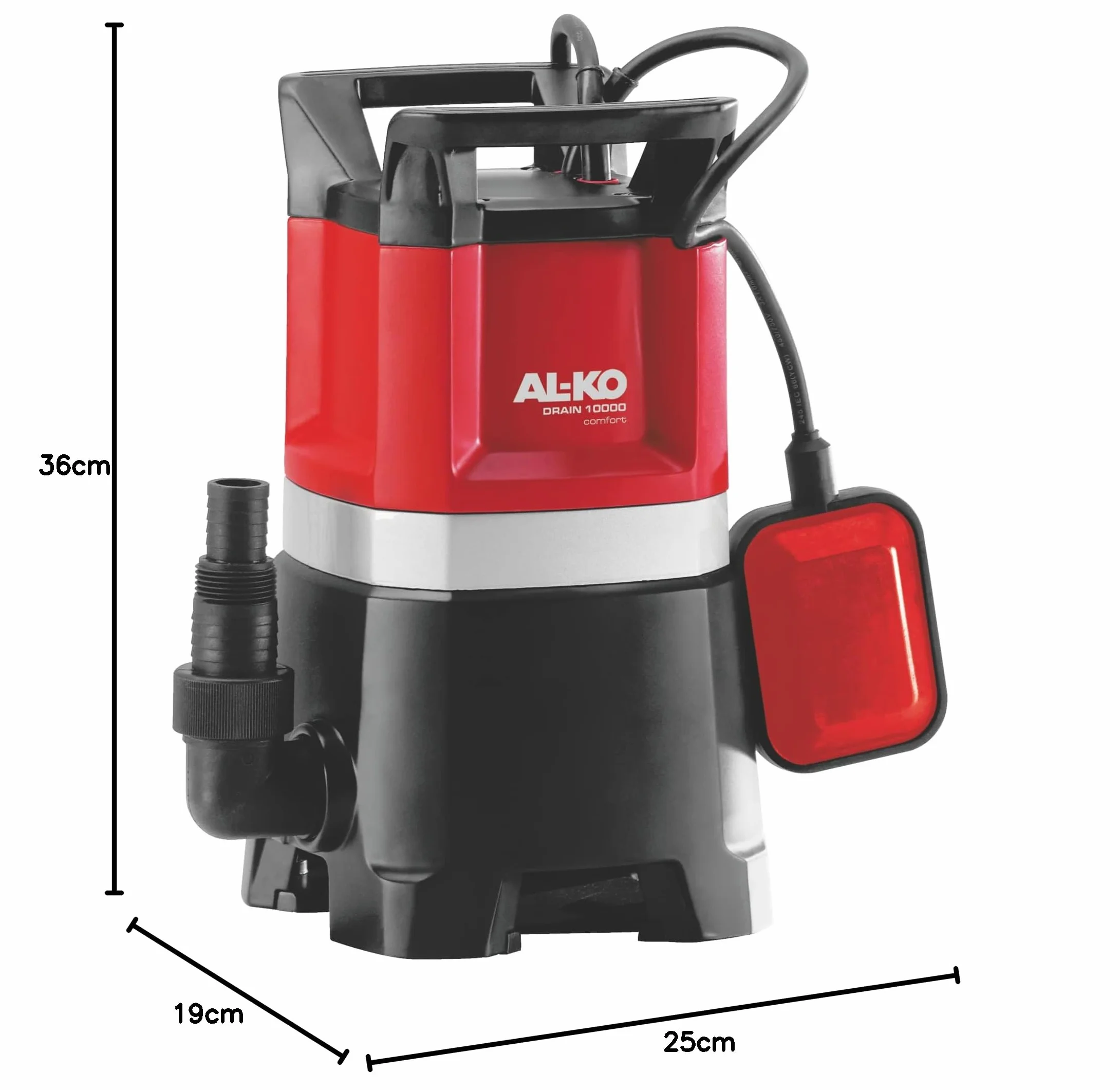 AL-KO Pompa zanurzeniowa Drain 10000 Classic, 650 W, maks. wydajność tłoczenia 10 000 l/h, 8 m maks. wysokość tłoczenia, z przełącznikiem pływakowym