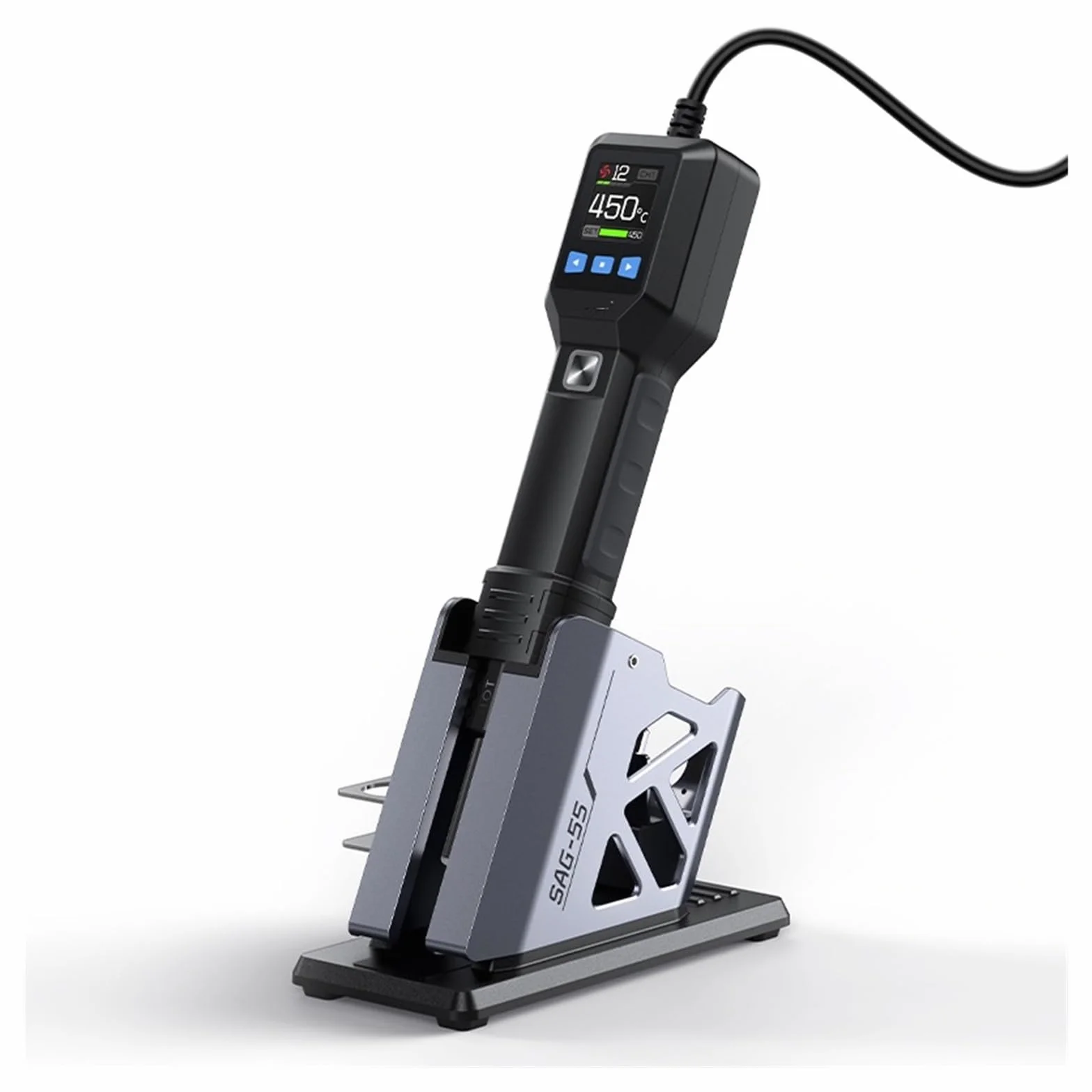 Stacja lutownicza, Stacja lutownicza na gorące powietrze SAG-55 550W, cyfrowa opalarka SMD BGA