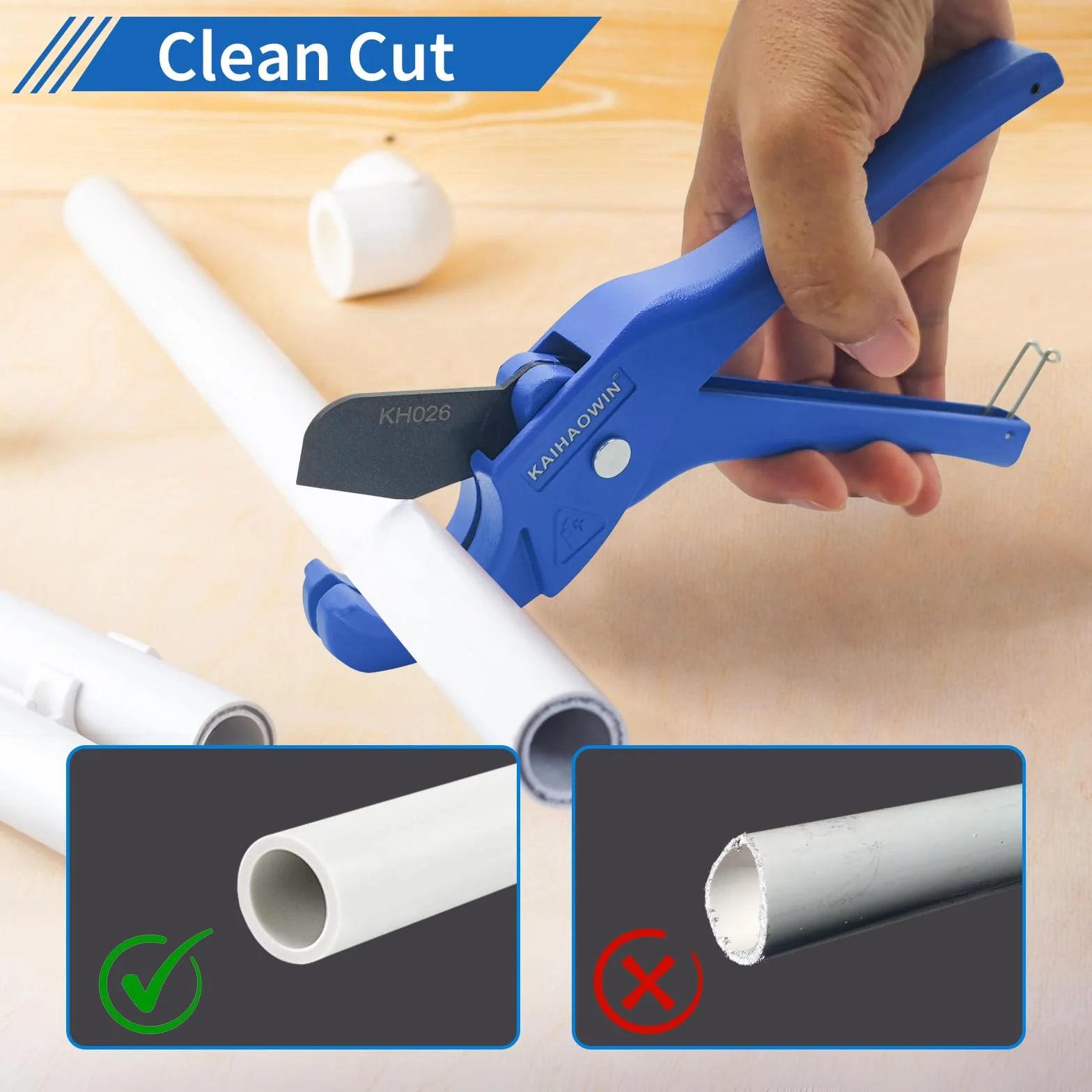 KAIHAOWIN Obcinak do rur PCV-1-1/5.1 cm PEX PPR plastikowe węże gumowe narzędzie do cięcia rur