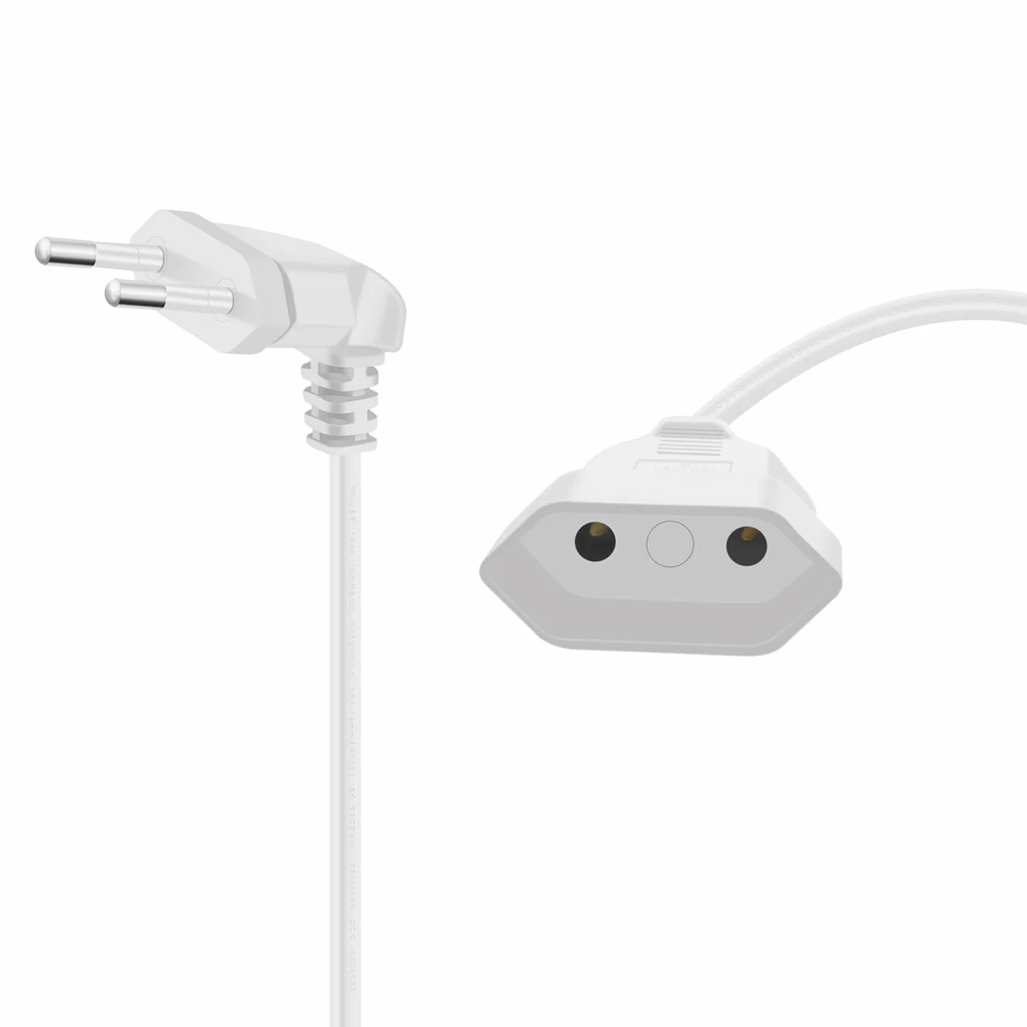 Euro przedłużacz zasilania 250 V 2,5A 625 W biały 0.3 m