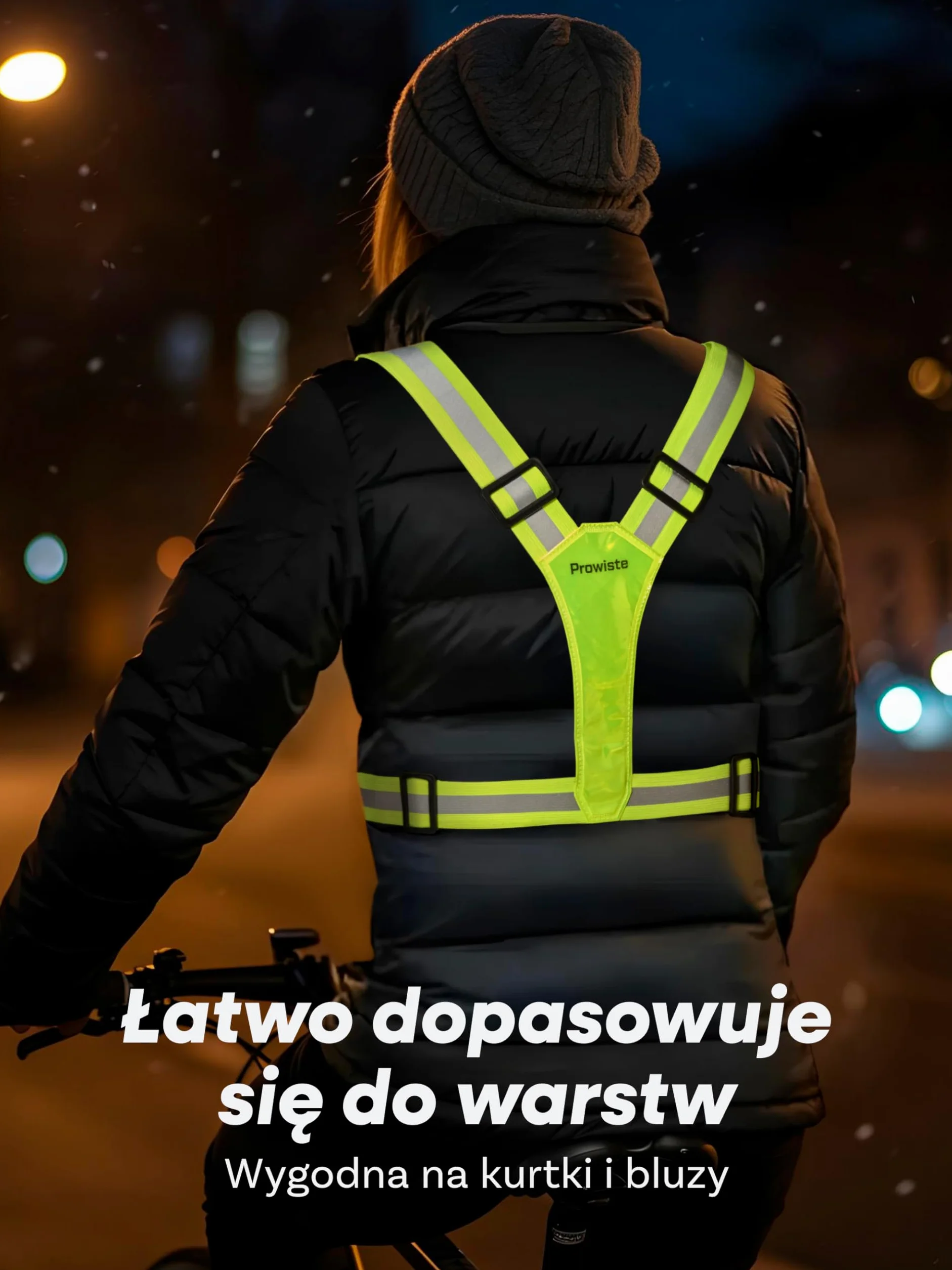 Prowiste Odblaskowa Kamizelka Rowerowa dla Mężczyzn i Kobiet – 360° Widoczność z Kieszenią z Przodu – Regulowane Pasy – także do Biegania i Aktywności na Świeżym Powietrzu