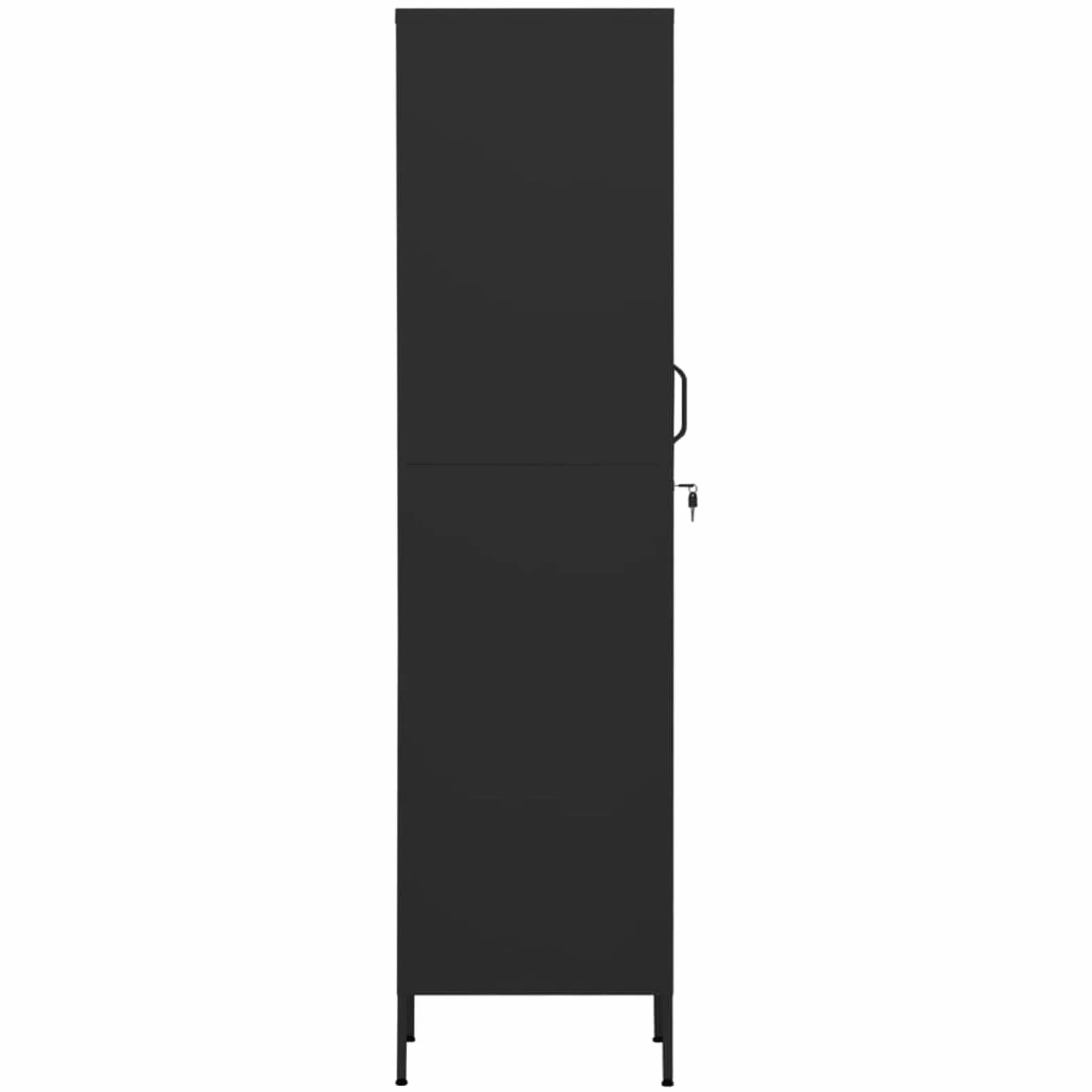 Szafa skrytka czarna 35 x 46 x 180 cm stal, szafka na narzędzia, szafki, szafki, szafki