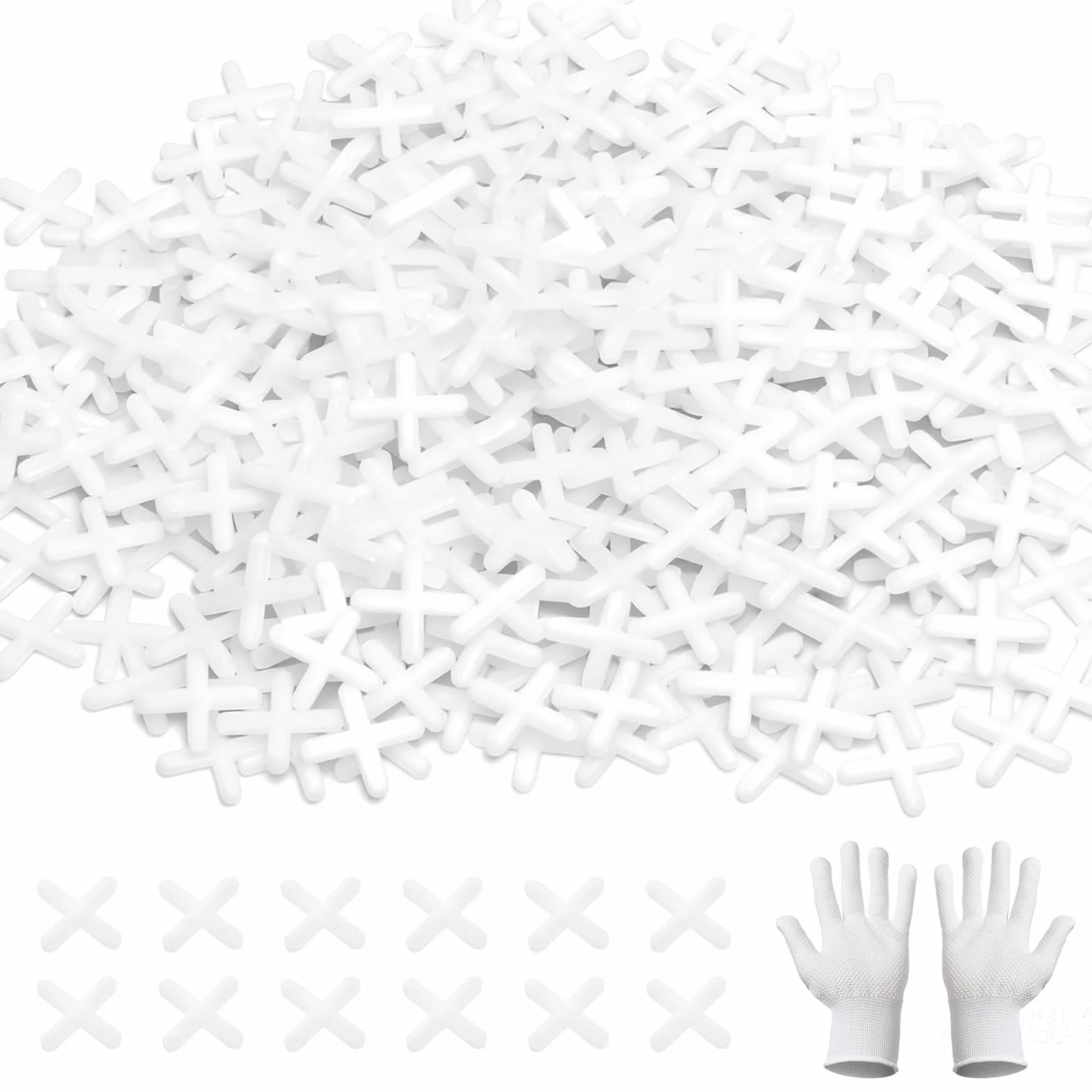 VOSSOT 500 sztuk krzyży do płytek, 3 mm, podkładki dystansowe do płytek, białe, z tworzywa sztucznego, pomoc w układaniu płytek, na ścianę, płytki podłogowe