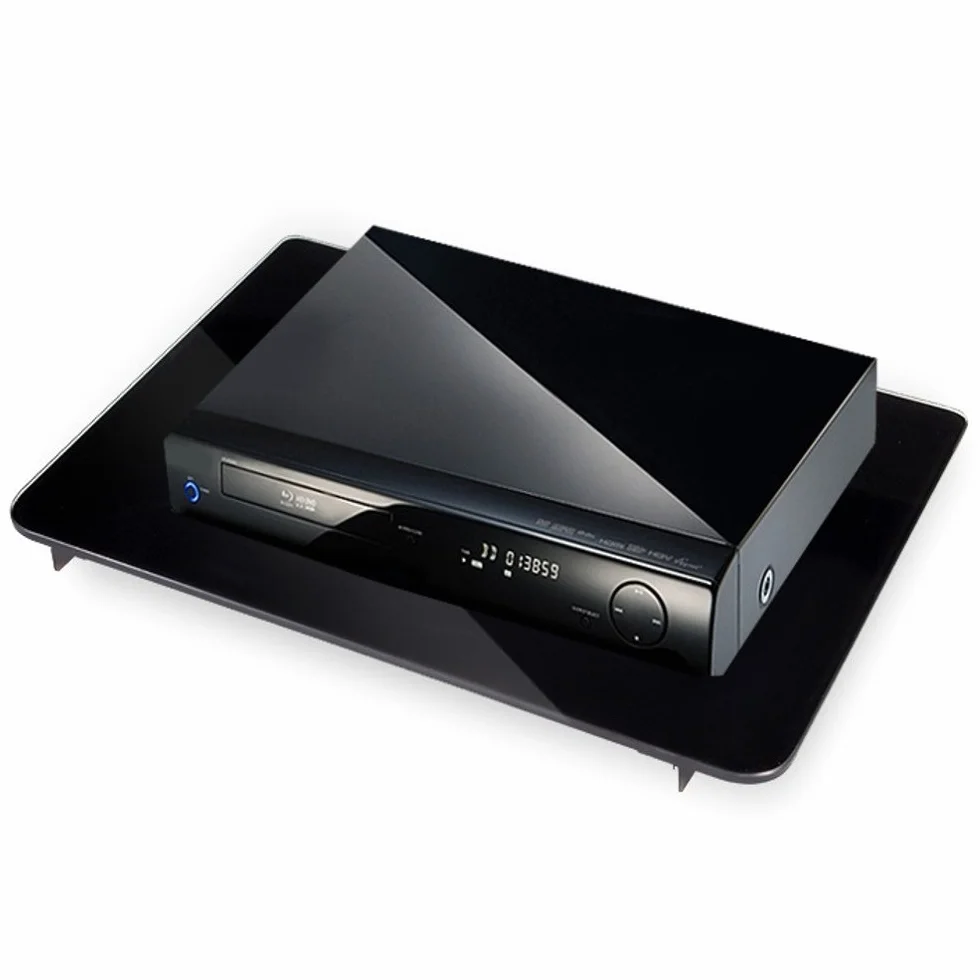 Maclean MC-629 Uchwyt Ścienny, Półka na Ścienna na Odtwarzacz Wideo, Uchwyt na Ścianę do 8 kg Wykonany ze Stali, Półka Ścienna na DVD, Tunery, Konsole, Dekodery DVB-T o Wymiarach 360 x 250 mm