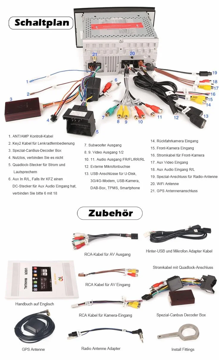 erisin 7-calowe radio samochodowe z systemem Android 12 do VW Touareg T5 Multivan GPS Navi Carplay Android Auto DSP Bluetooth WiFi 4G DAB+ TPMS Touch Screen CD/DVD A2DP SWC Car Radio 4 GB RAM + 64 GB