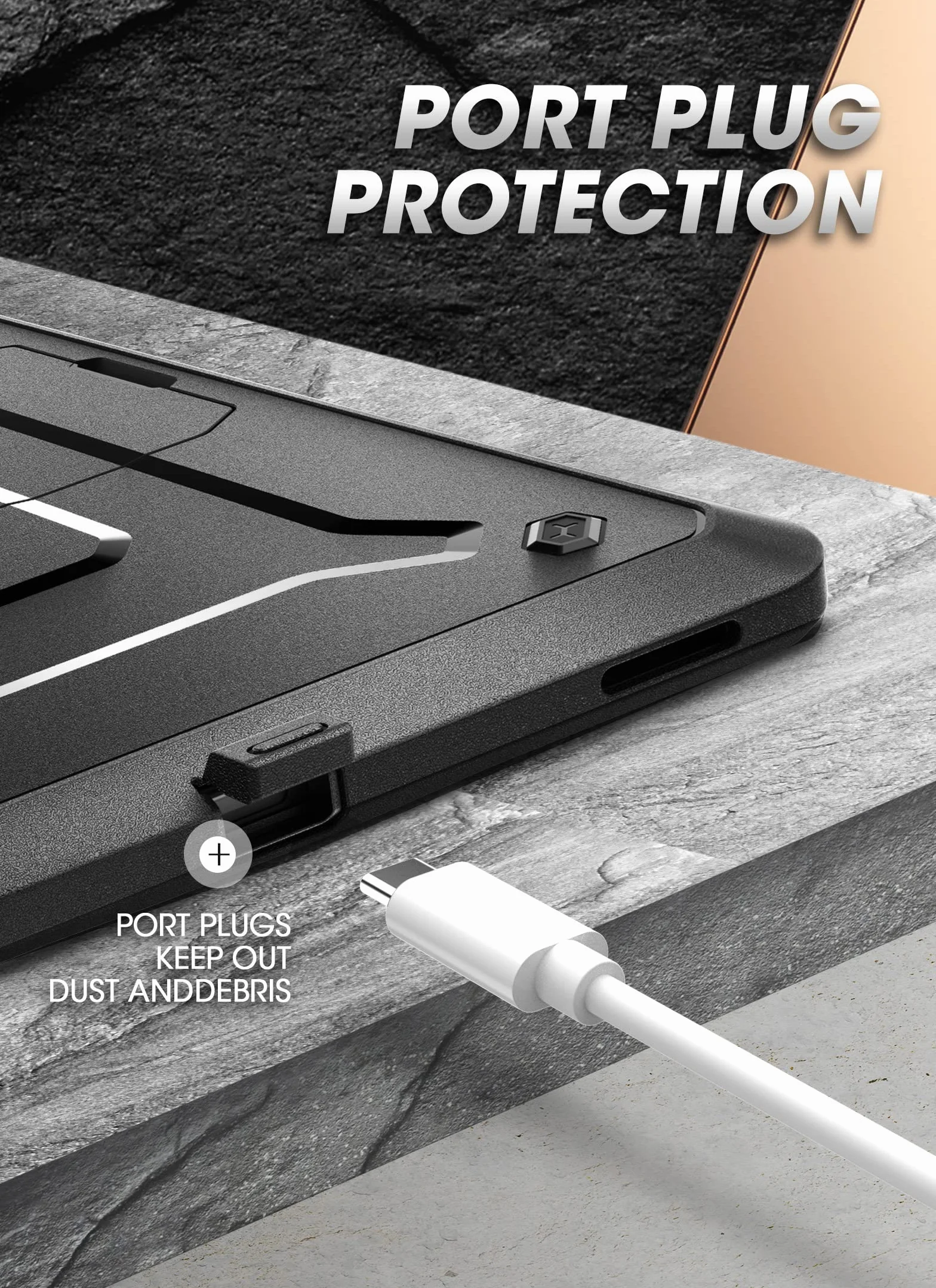 SUPCASE Etui Samsung Galaxy Tab S9 FE Plus 12,4 cala Unicorn Beetle Pro Pełna solidna ochrona czarny