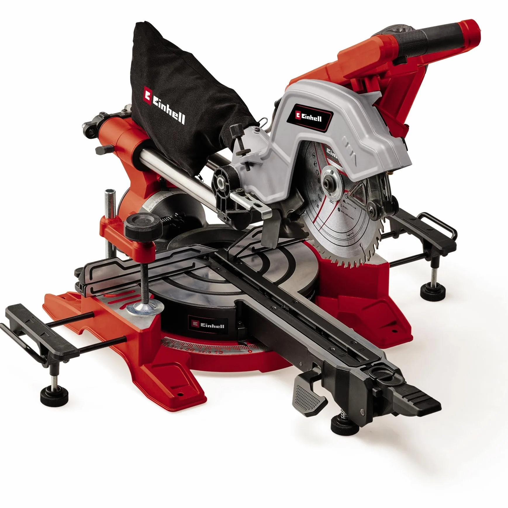 Einhell Piła promieniowa TE-SM 8 L Dual (1800 W, Ø 216 mm, szerokość cięcia 305 mm, głębokość cięcia 65 mm, linia cięcia laserowa, głowica piły odchylanej po obu stronach)