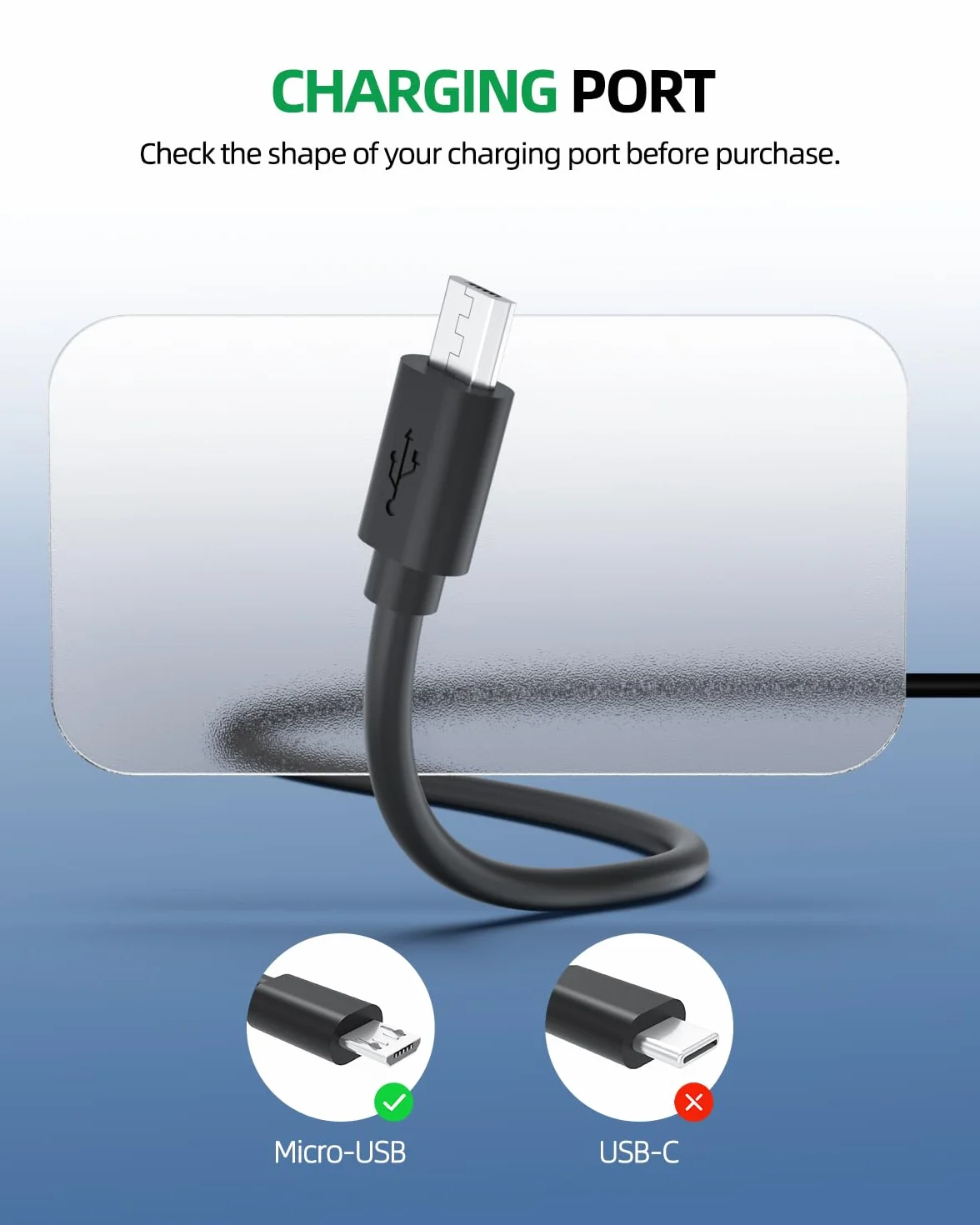Superer Ładowarka Micro USB Kompatybilny z Kindle Paperwhite Fire HD 10, zasilacz do tabletów i telefonów 5 V, 2 A, 10 W