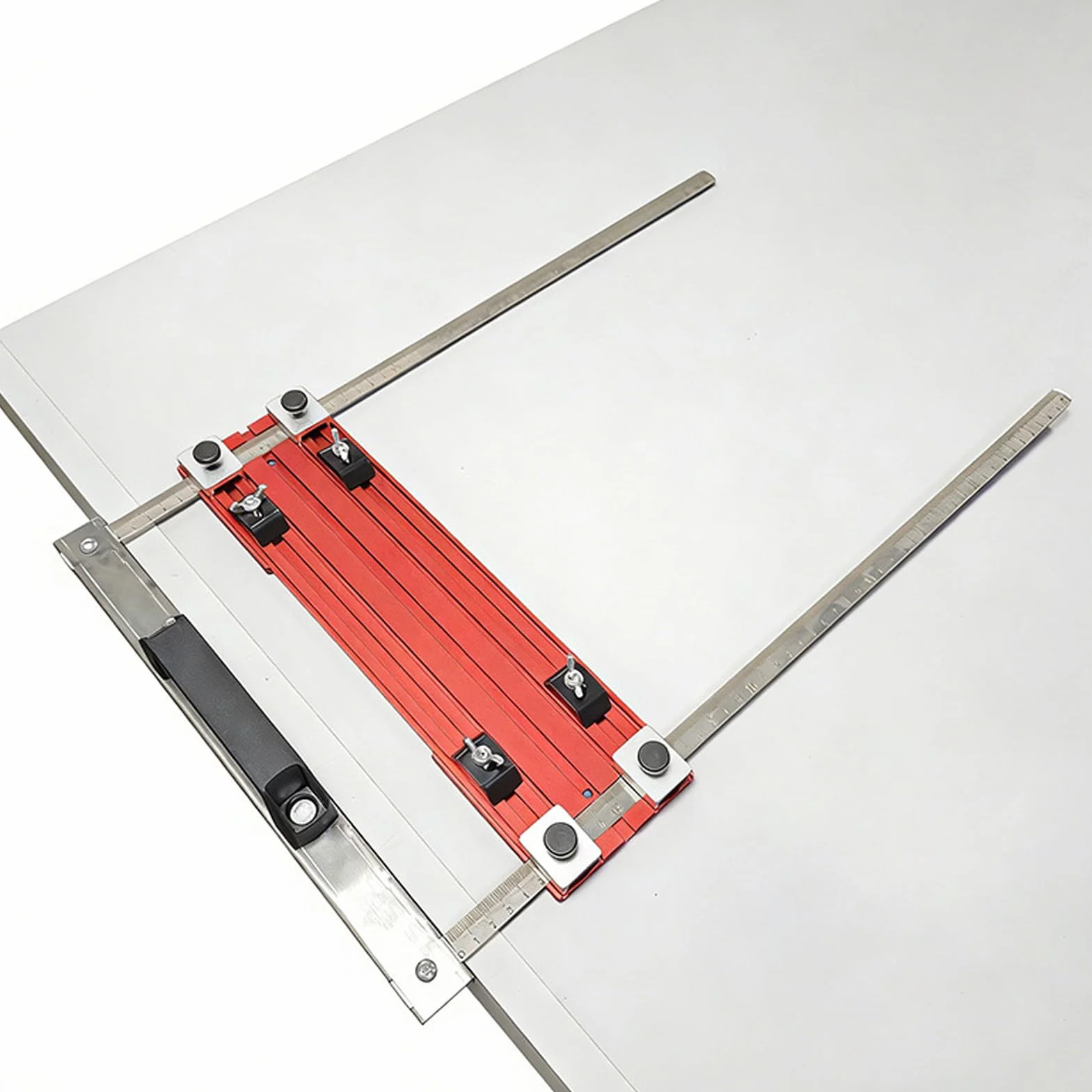 Prowadnica do pilarki z pozycjonerem krawędzi Regulowana Płyta Podcinająca | Narzędzie stolarskie do cięcia i pozycjonowania do przycinania mebli, wyrzynarki i pilarki tarczowej