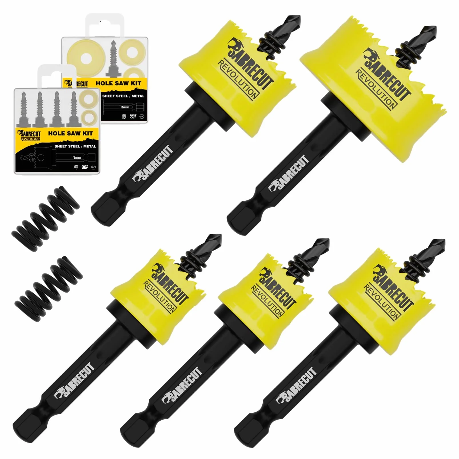 SabreCut 6pcs HSMK5A 16mm 20mm 22mm 25mm 32mm HSS M42 Kobalt Otwornica Kit | M42 cobalt cięcie edges i progressive teeth zapewniają szybkie, gładkie i trwały hole cięcie w sheet steel, drewno i plastiku