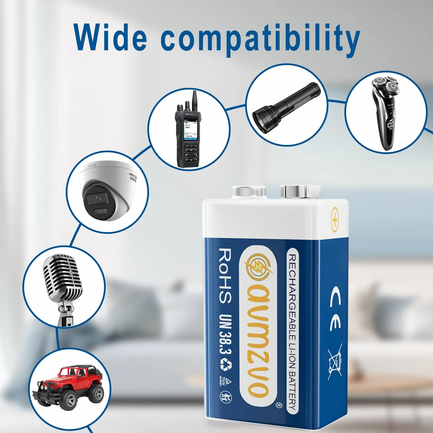Akumulator 9V blokowy 1350 mAh 2 sztuki z ładowaniem USB C