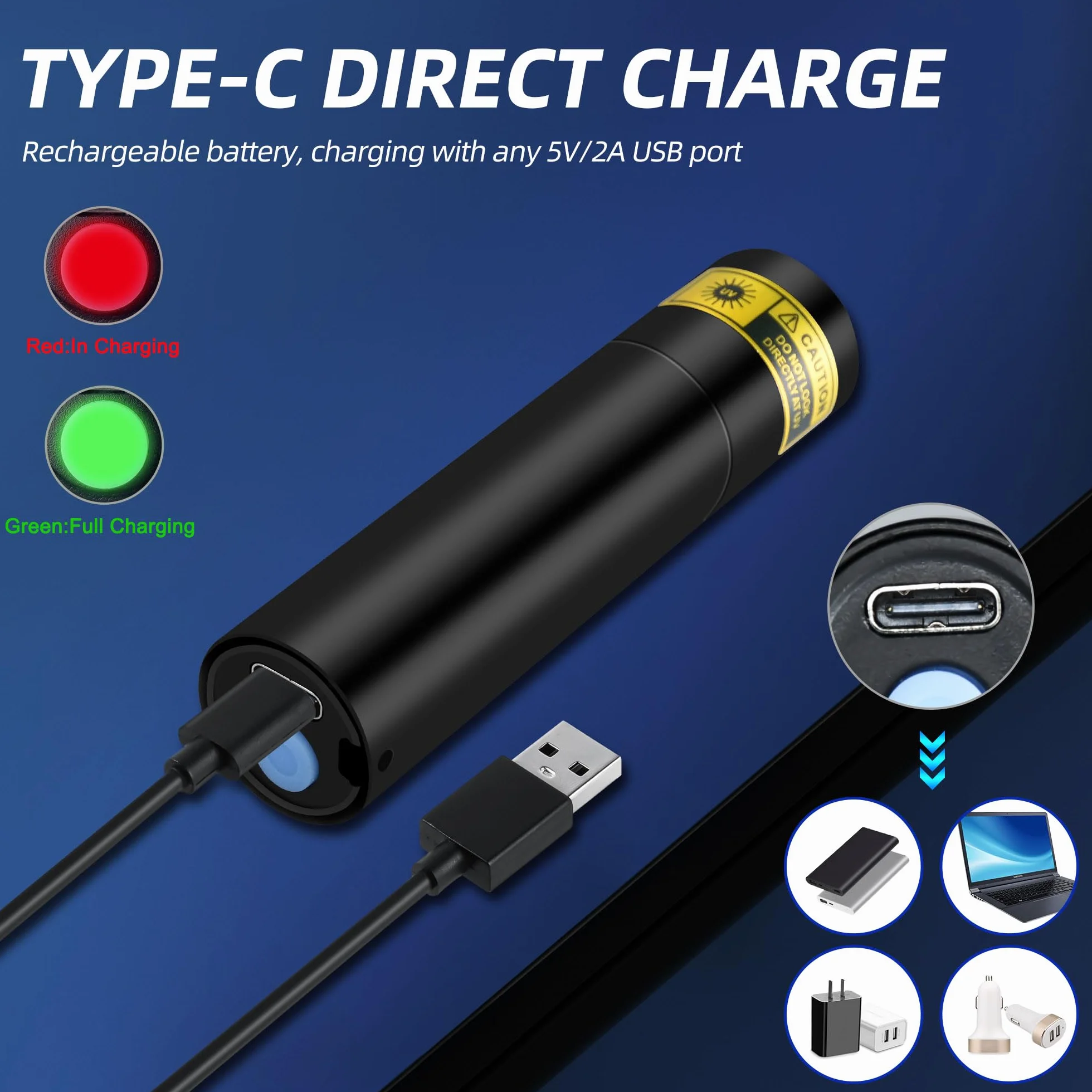 DARKBEAM Latarka UV 395nm Blacklight, Mini Potężna Lampa Leśna USB-C Akumulator, Latarki LED Ultrafioletowe Wykrywacz moczu zwierząt domowych do skał, szkła uranowego, utwardzania żywicy