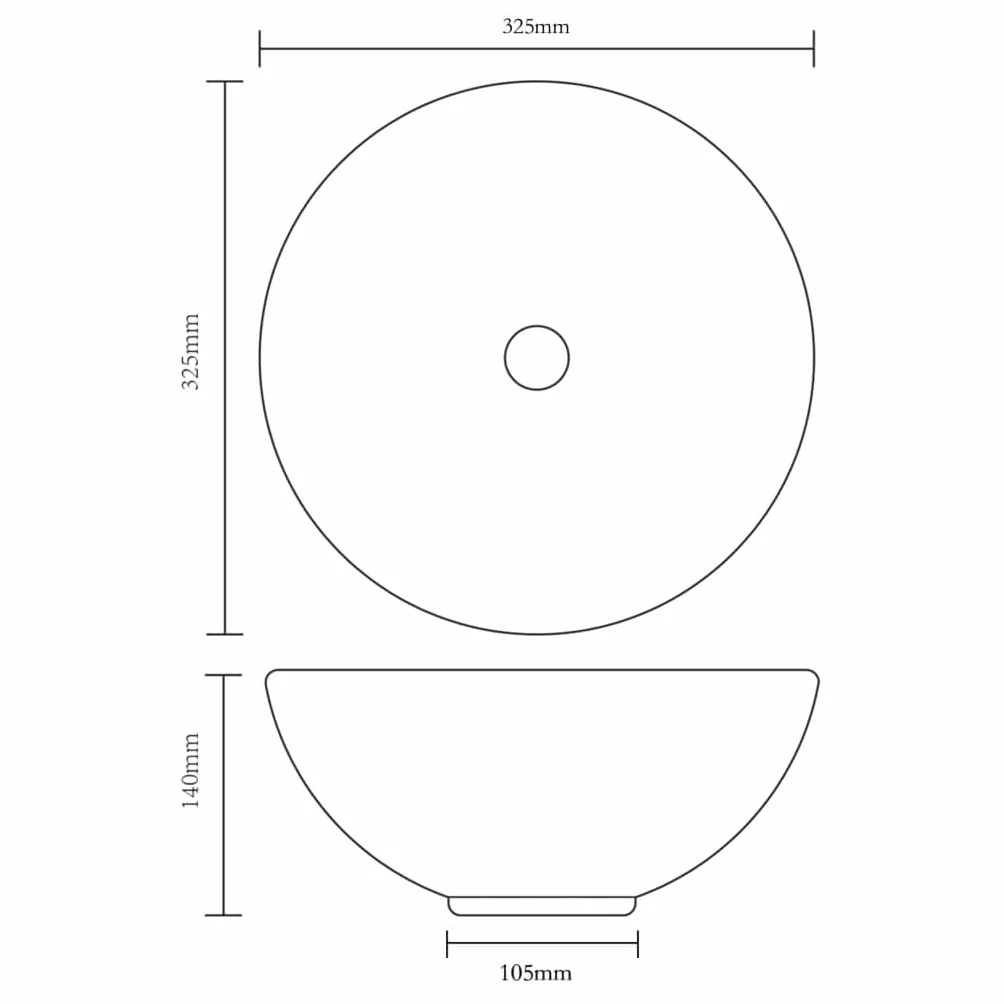 Ceramiczna umywalka łazienkowa okrągła biała z chromowaną baterią mieszającą, umywalka nasadowa 325 x 140 mm, łącznie z kranem, elastycznymi wężami, akcesoriami montażowymi do łazienki
