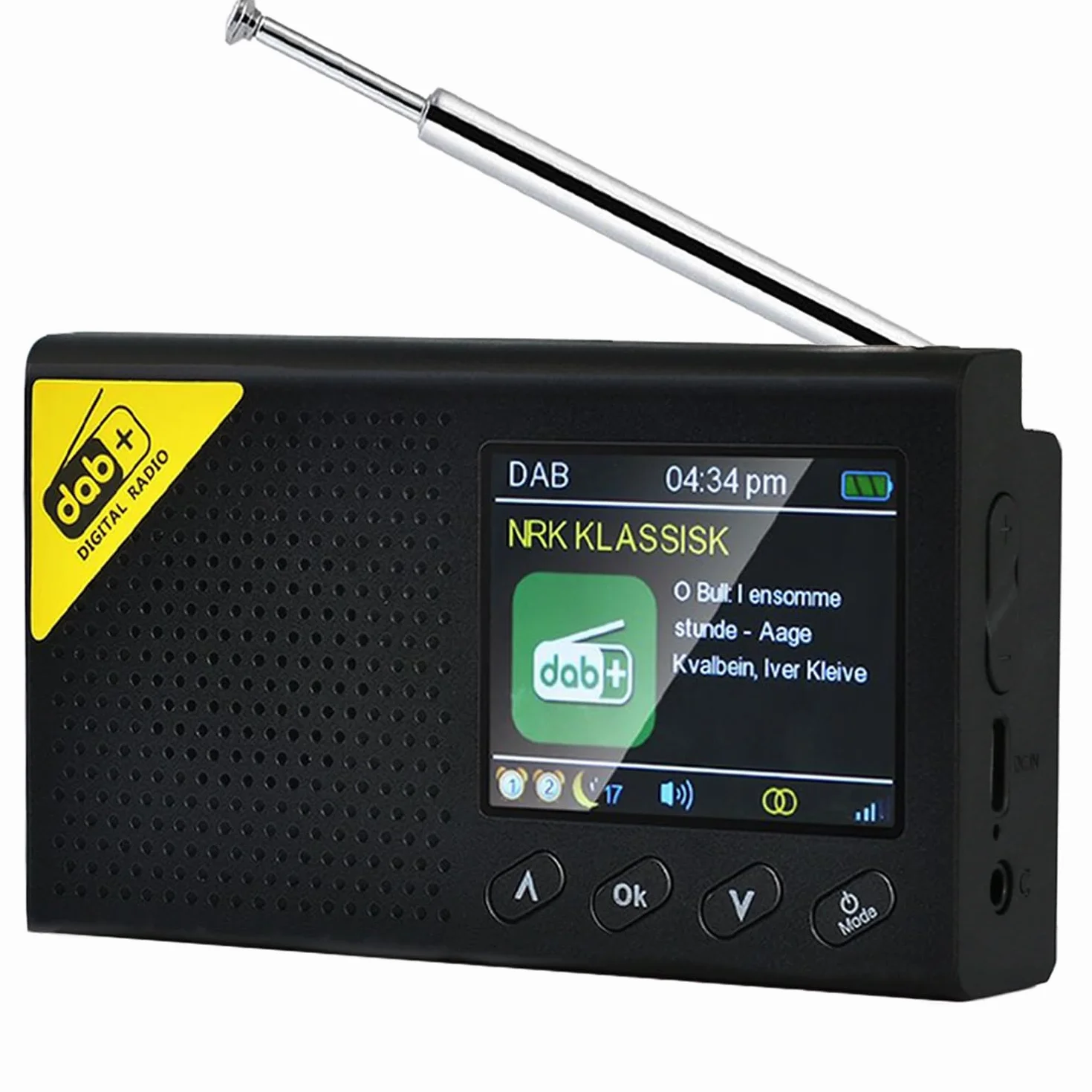 Radio DAB+ Bluetooth przenośne z budzikiem, wyłącznikiem czasowym, 40 stacji, 2,4" wyświetlacz