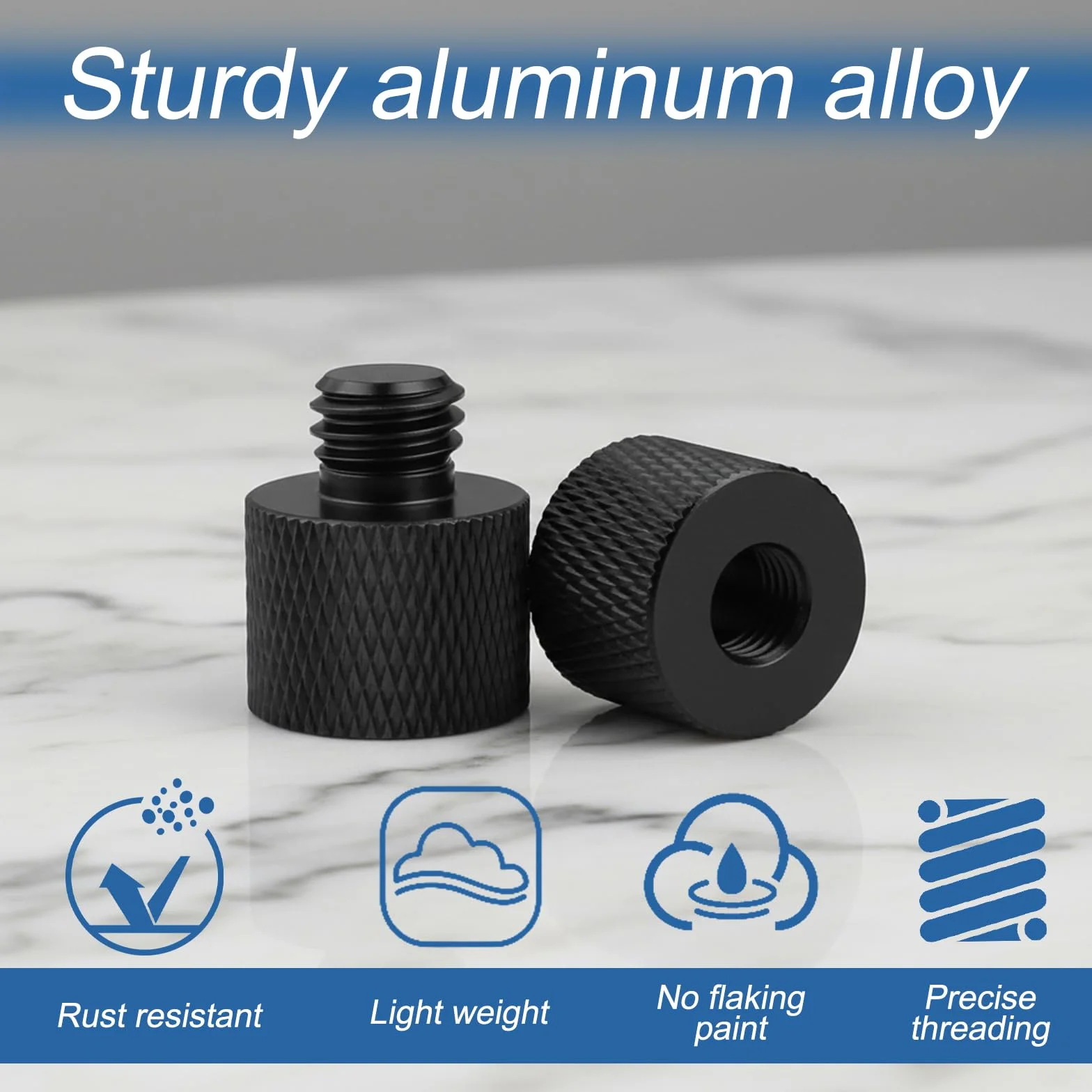 Adapter śrubowy 1/4 na 3/8 cala do statywu, gwintowany ze stopu aluminium