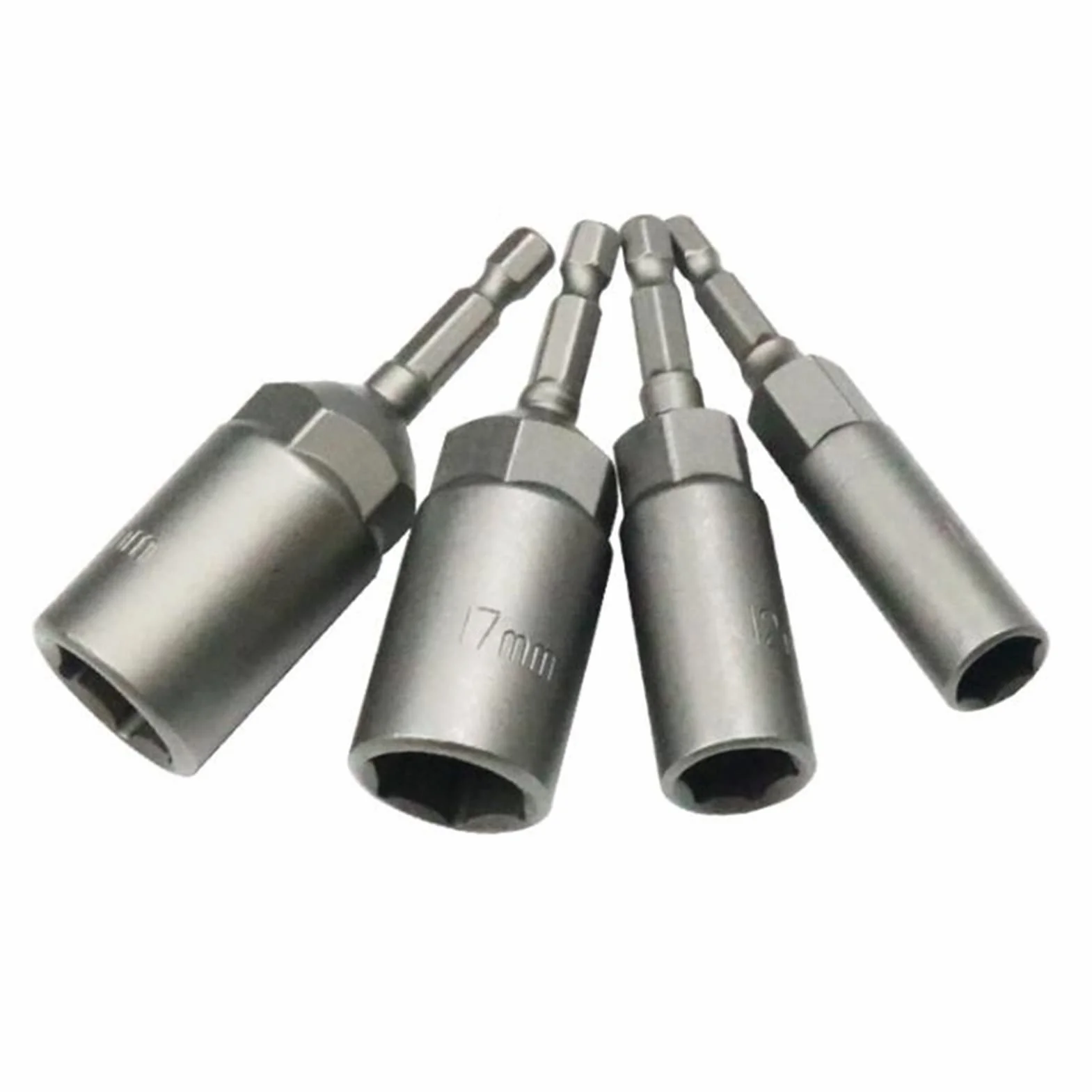Adapter gniazdka sześciokrotnego, Zestaw 10 nasadek sześciokątnych 1/4 cala, głębokich, długich, 1/2-calowych, adapterów do wiertarek udarowych