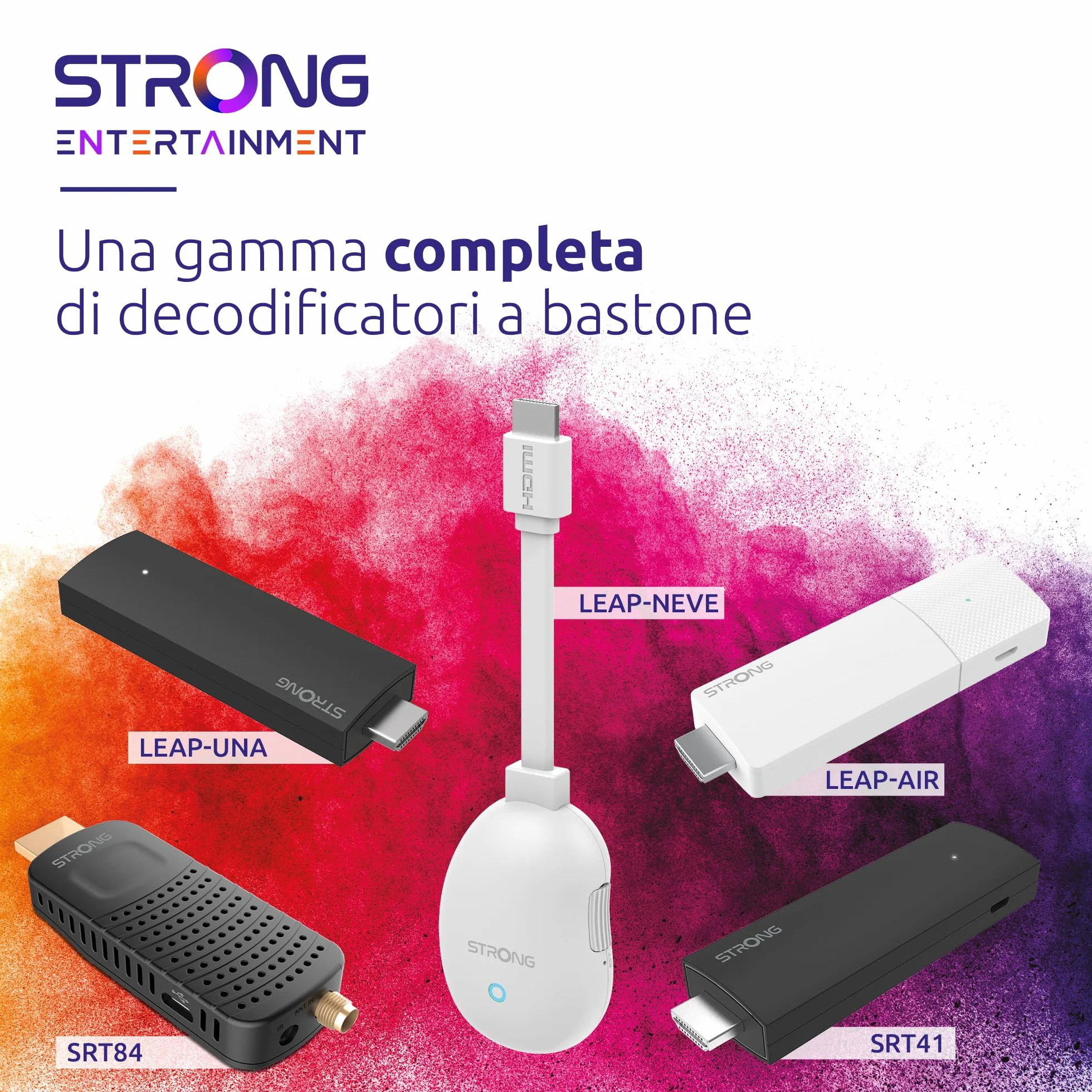 STRONG 4K UHD Android TV Streaming Box Google TV HDMI Stick Wi-Fi 6 Chromecast Dolby Vision Atmos biały
