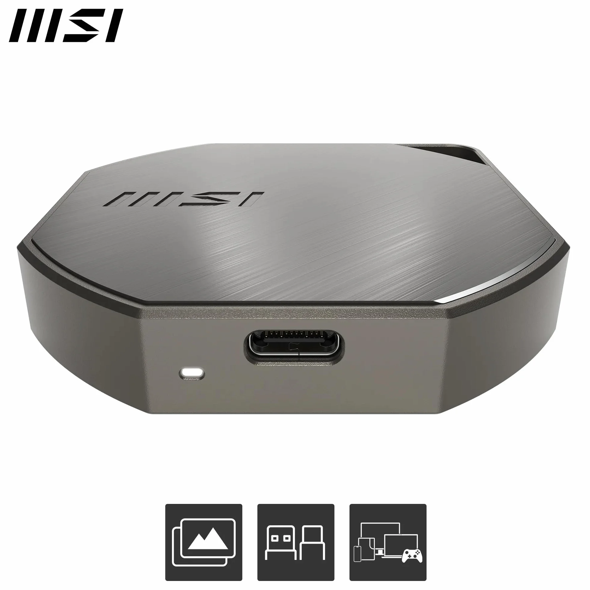 MSI DATAMAG 40Gbps 1TB - Magnetyczny zewnętrzny dysk SSD USB Type-C do PC/Mac/iPhone/Android/konsoli, pojemność 1TB, odczyt 4000 MB/s i zapisu 3500 MB/s - 5 lat (600 TBW)