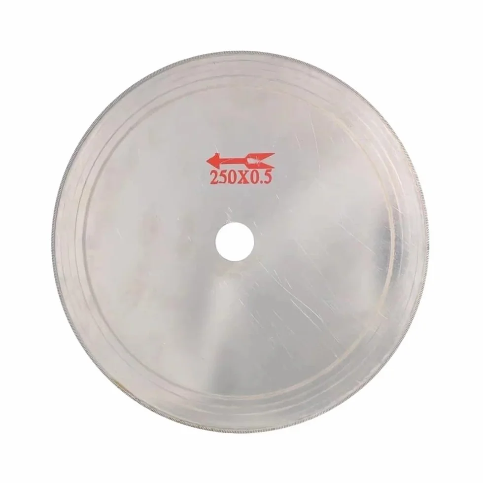 Diamentowe brzeszczoty do pił, Ultracienkie diamentowe ostrze tnące 10"/250 mm, krawędź 0,55, kamień szlifierski do szkła jadeitowego, 1 szt