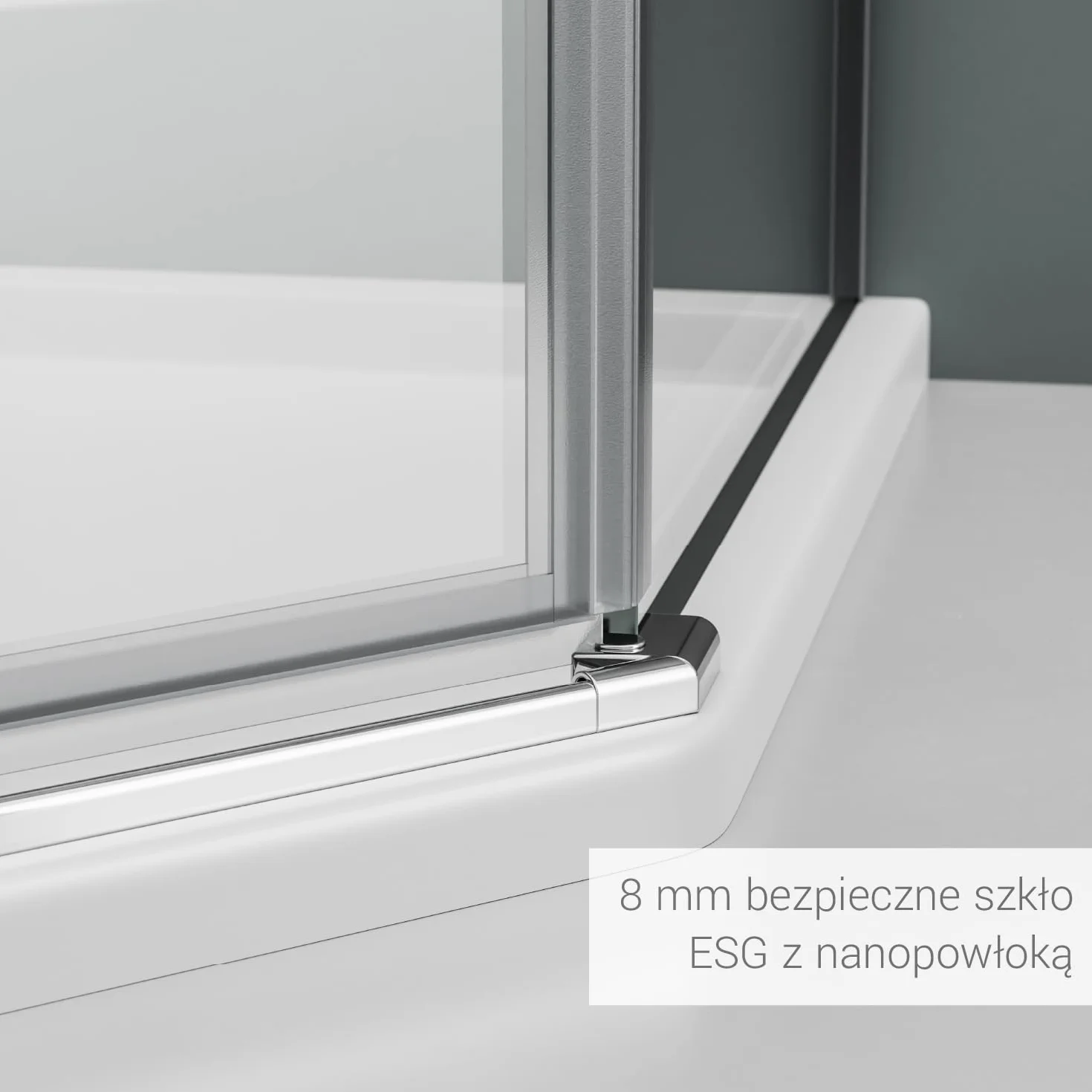 Kabina prysznicowa pięciokątna NANO prawdziwe szkło EX415-90x90x195cm