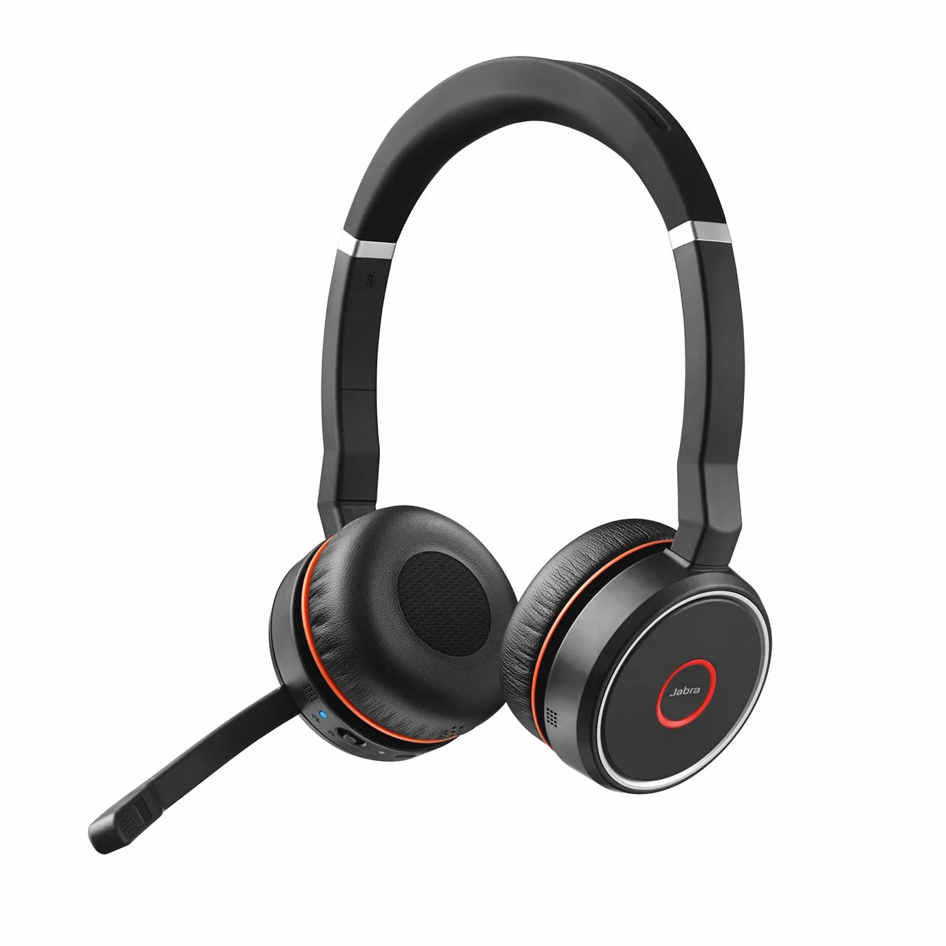 Jabra Evolve 75 MS Stereo zestaw słuchawkowy, bezprzewodowy i nauszny, z certyfikatem Microsoft, długotrwałą baterią i stacją ładującą - adapter Bluetooth USB - czarny