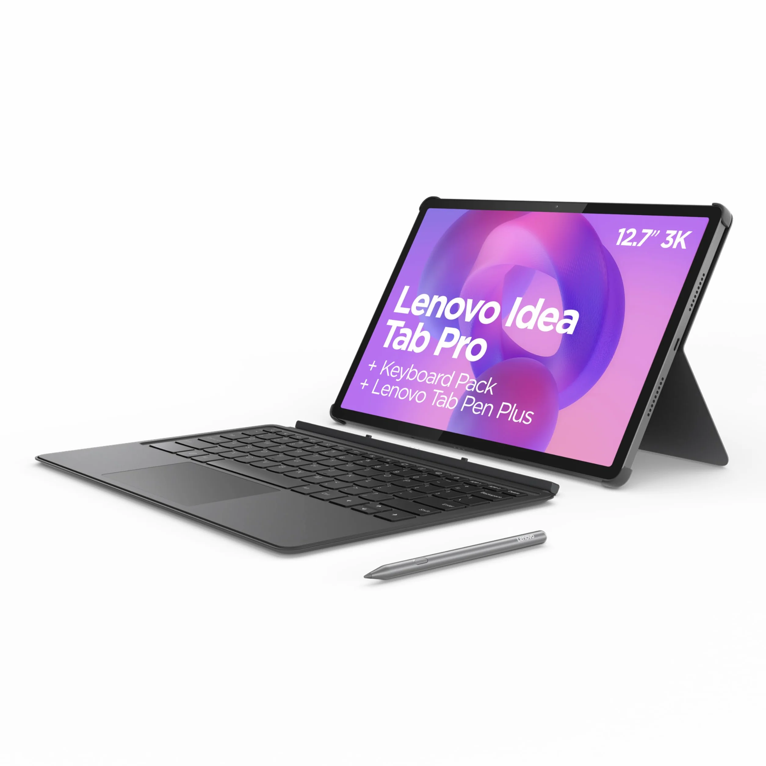 Lenovo Idea Tab Pro tablet 12,7" 3K (MediaTek Dimensity 8300, 8 GB RAM, 256 GB UFS 4.0, 144 Hz, Wi-Fi 6E, Bluetooth 5.3, Android 14), szary, w zestawie klawiatura + długopis