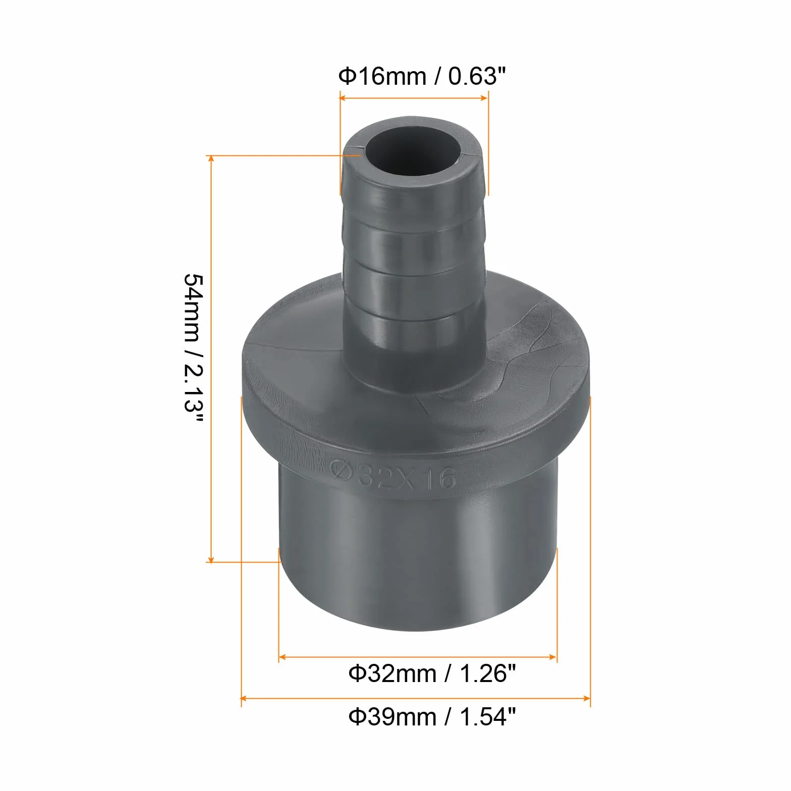 PATIKIL Złączka do rur redukcyjnych UPVC 32 x 16 mm, 1 opakowanie złącze adaptera prostego sprzęgła, szary