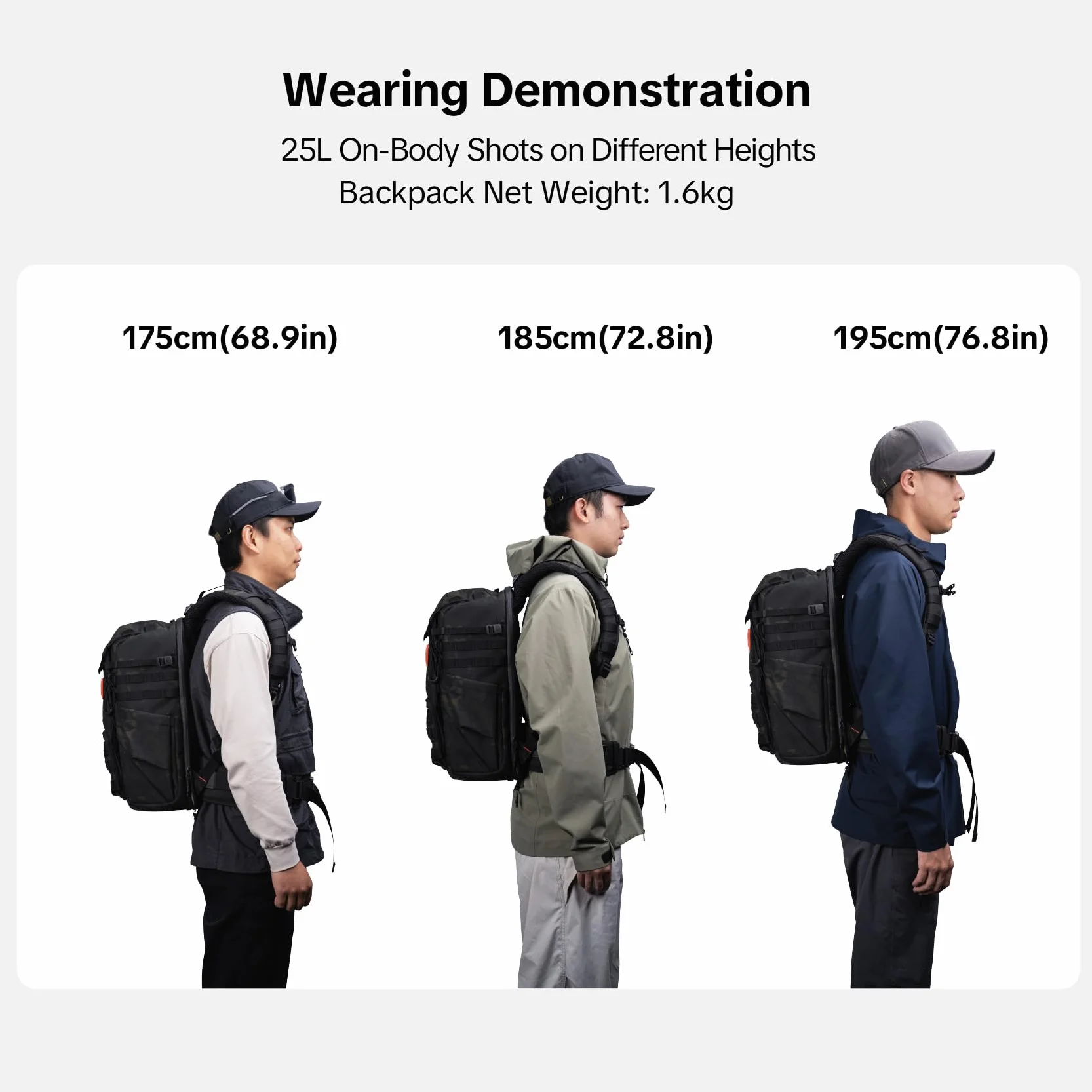 PGYTECH OneMo TAC Plecak na zdjęcia taktyczny 25 l/35 l Wodoodporny plecak na aparat DSLR/SLR/Lustrzanki lustrzane, z kieszenią na laptopa 15,6", pokrowiec na deszcz, uchwyt na pod, czarny/brązowy