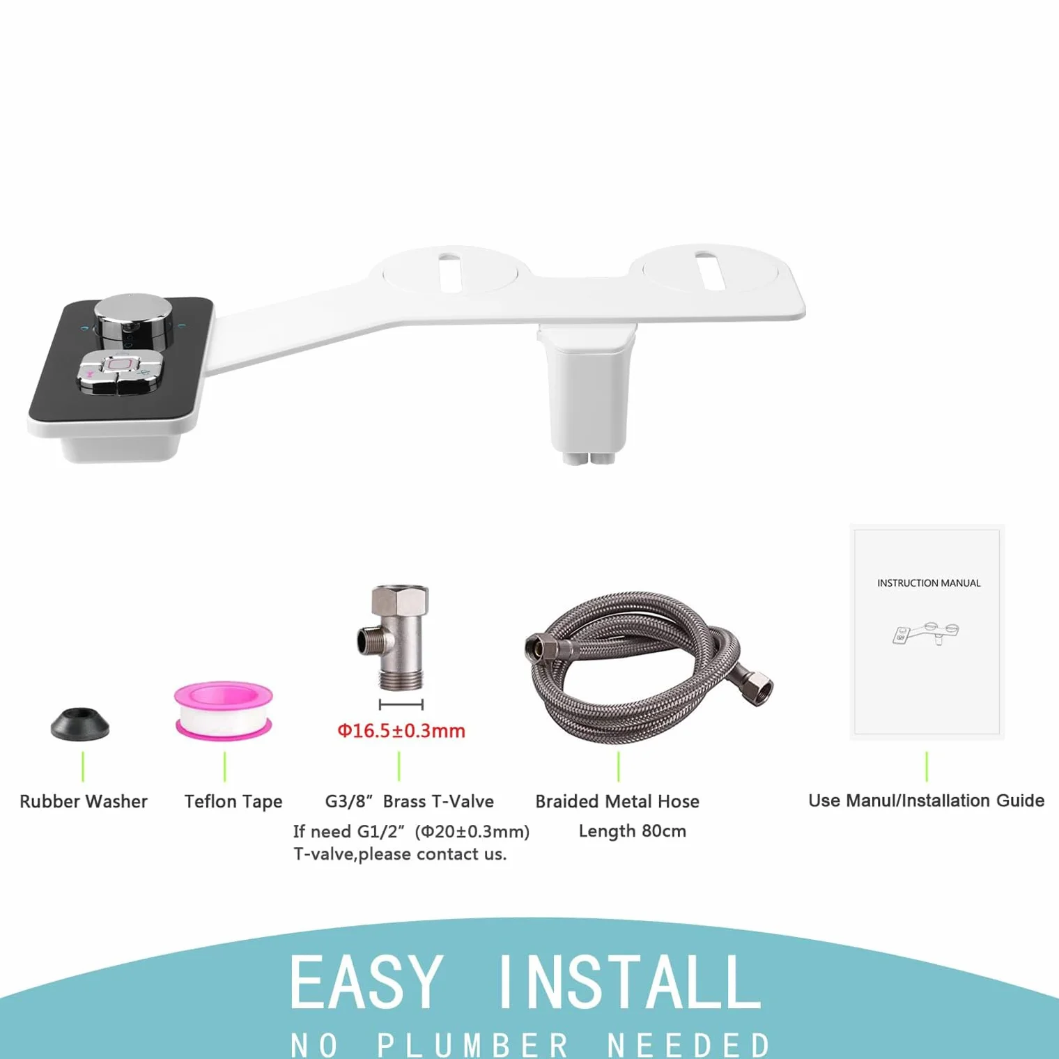 Bidet - Ultrad¨¹nner 5 mm nieelektryczny bidet, nakładka na deskę sedesową, regulowana ciśnienie, wysuwana samoczyszczająca się podwójna część z przodu i z tyłu