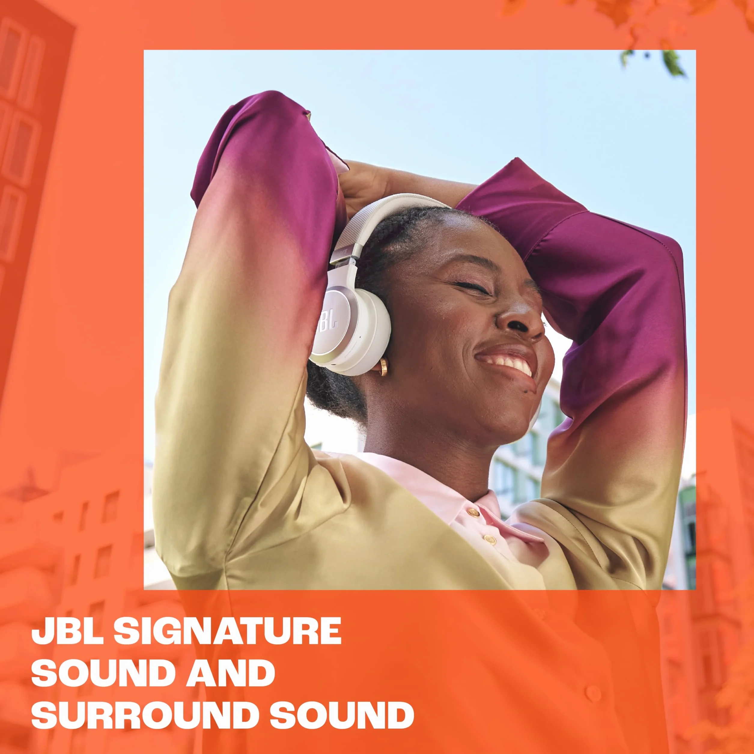 JBL Live 670 NC Bezprzewodowe Słuchawki Nauszne, Bluetooth 5.3, Mikrofon, 65h Baterii, Białe