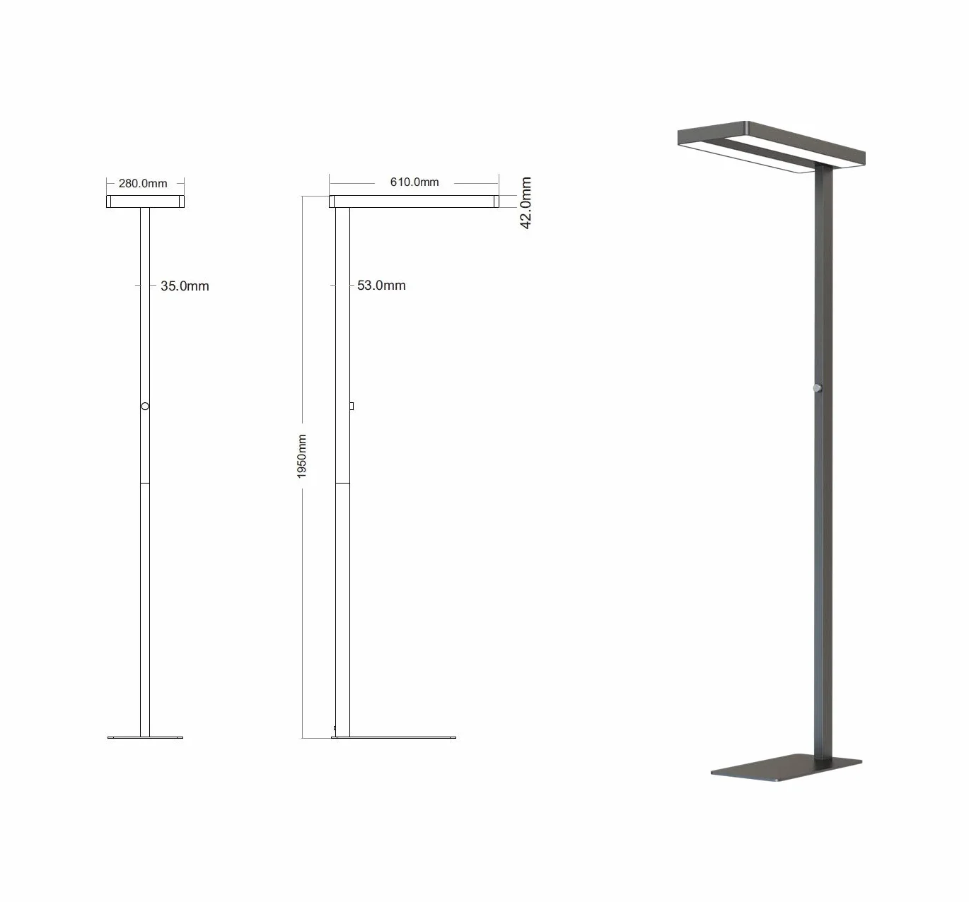 LED biuro miejsce pracy lampa stojąca Office 80 W neutralna biel idealne miejsce pracy ekranu (biała)